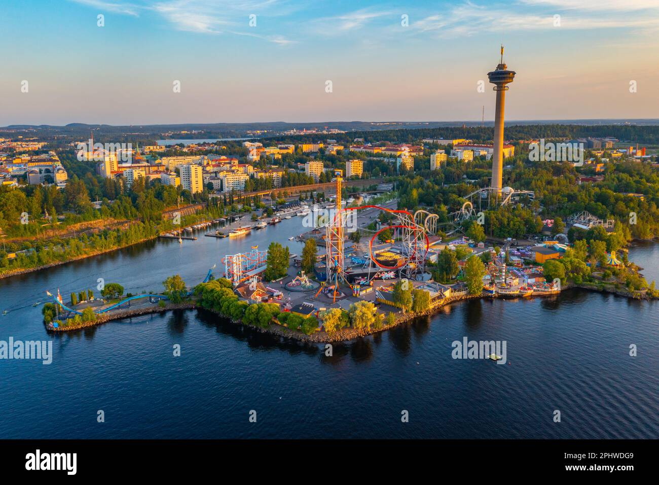 aerial-view-of-s-rk-nniemi-amusement-park-in-tampere-finland-stock