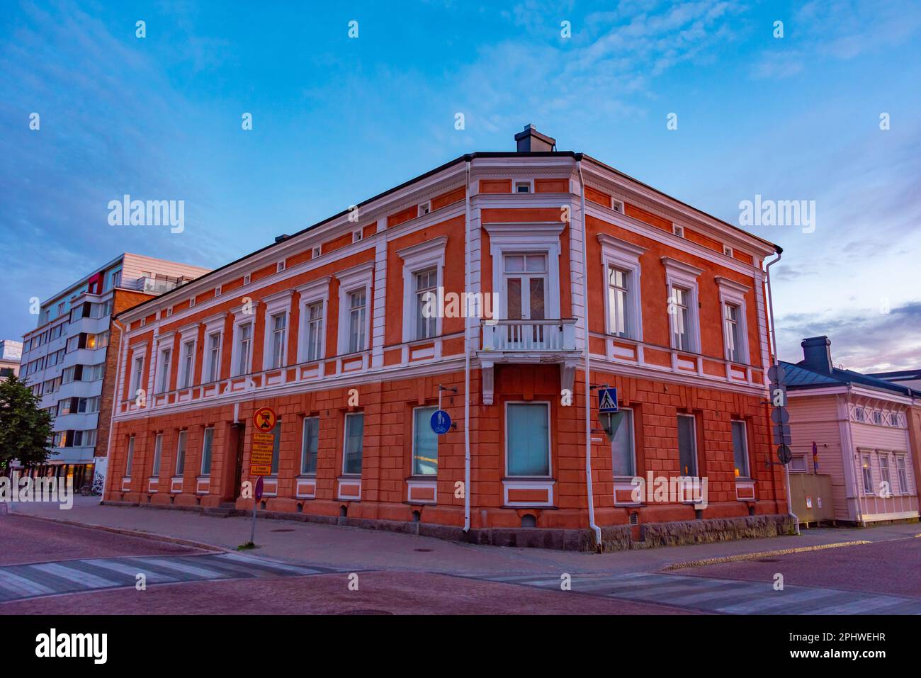 Colorful villas in Finnish town Oulu Stock Photo - Alamy