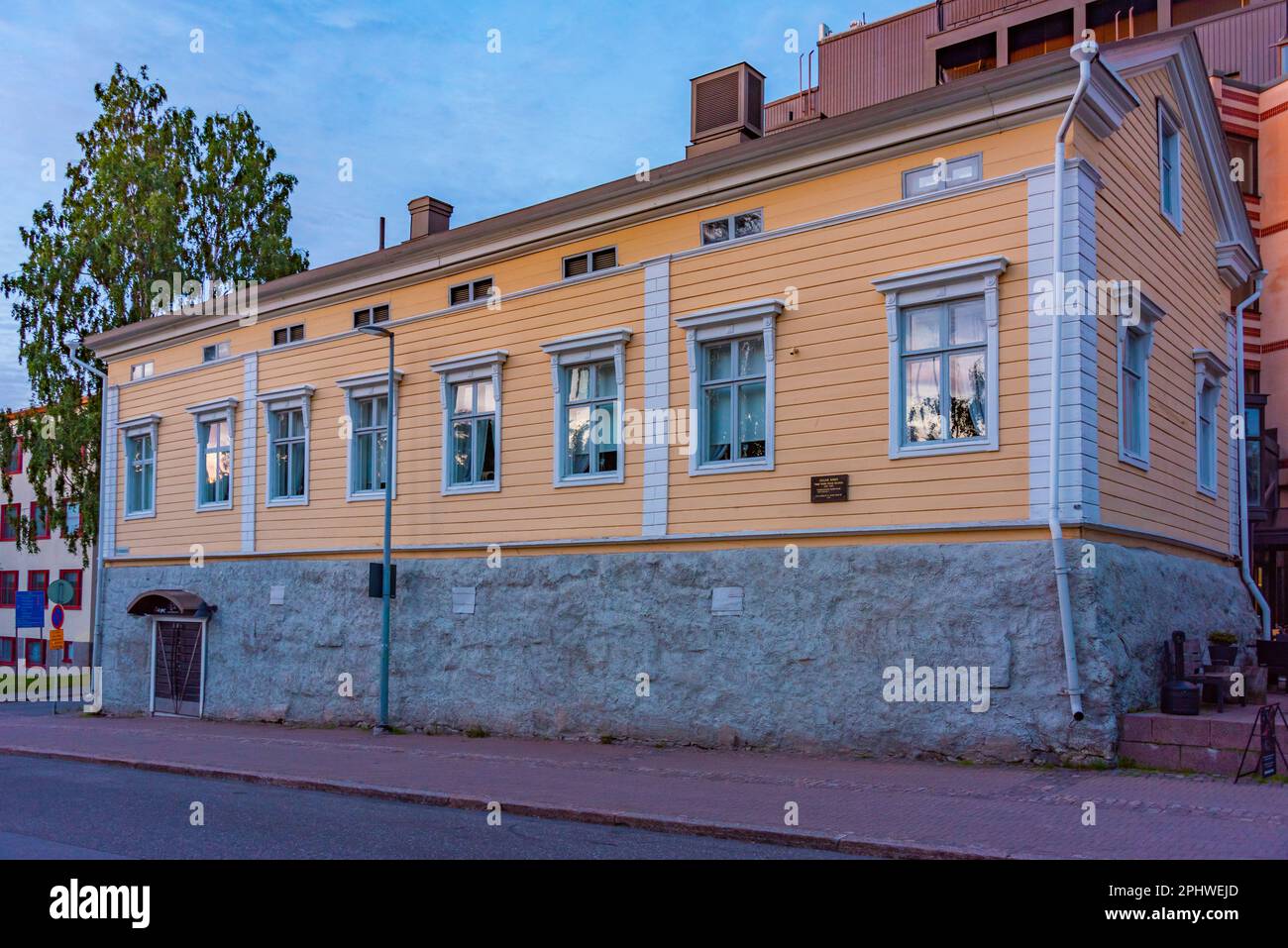 Colorful timber houses in Oulu, Finland Stock Photo Alamy