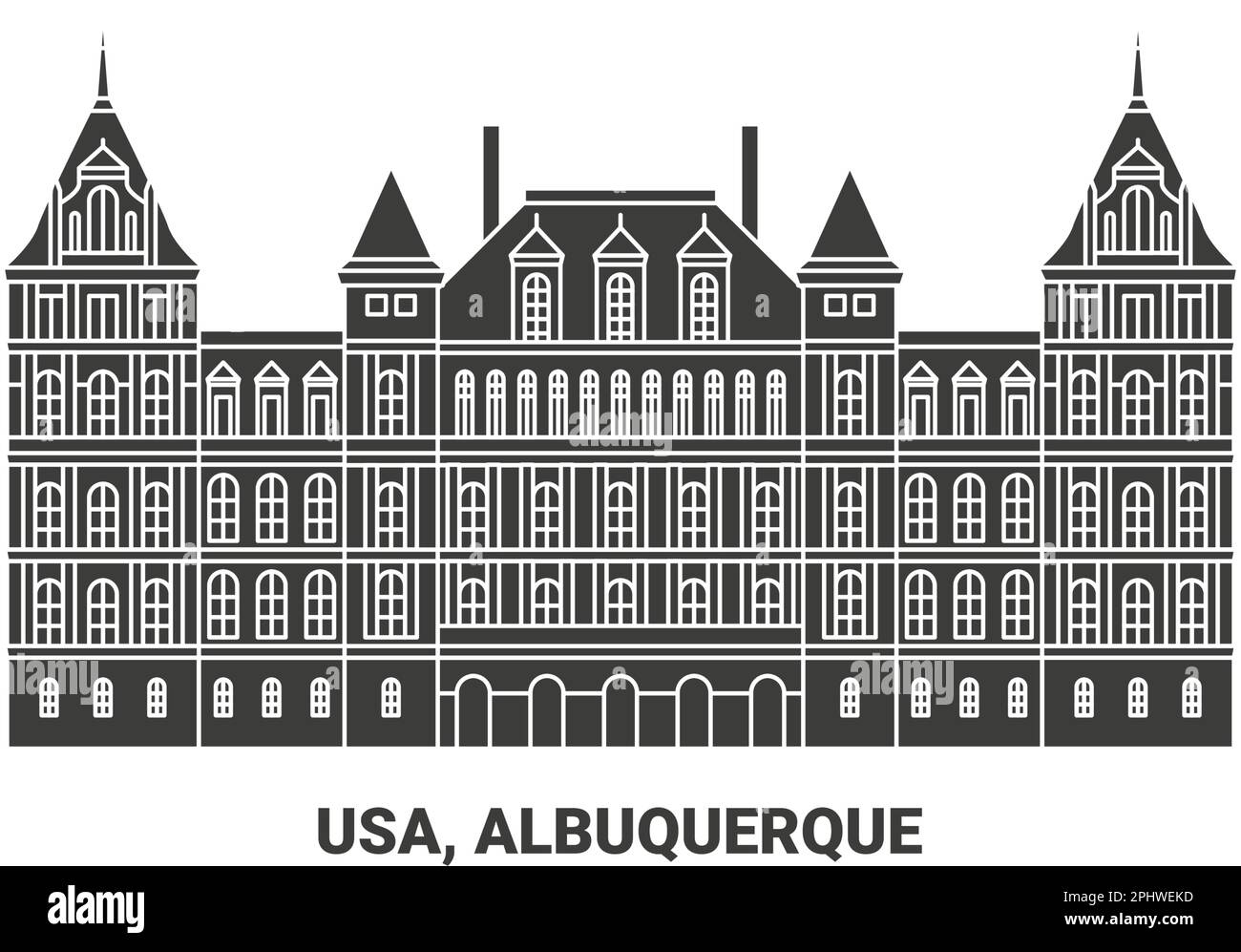 Usa, Albuquerque, travel landmark vector illustration Stock Vector