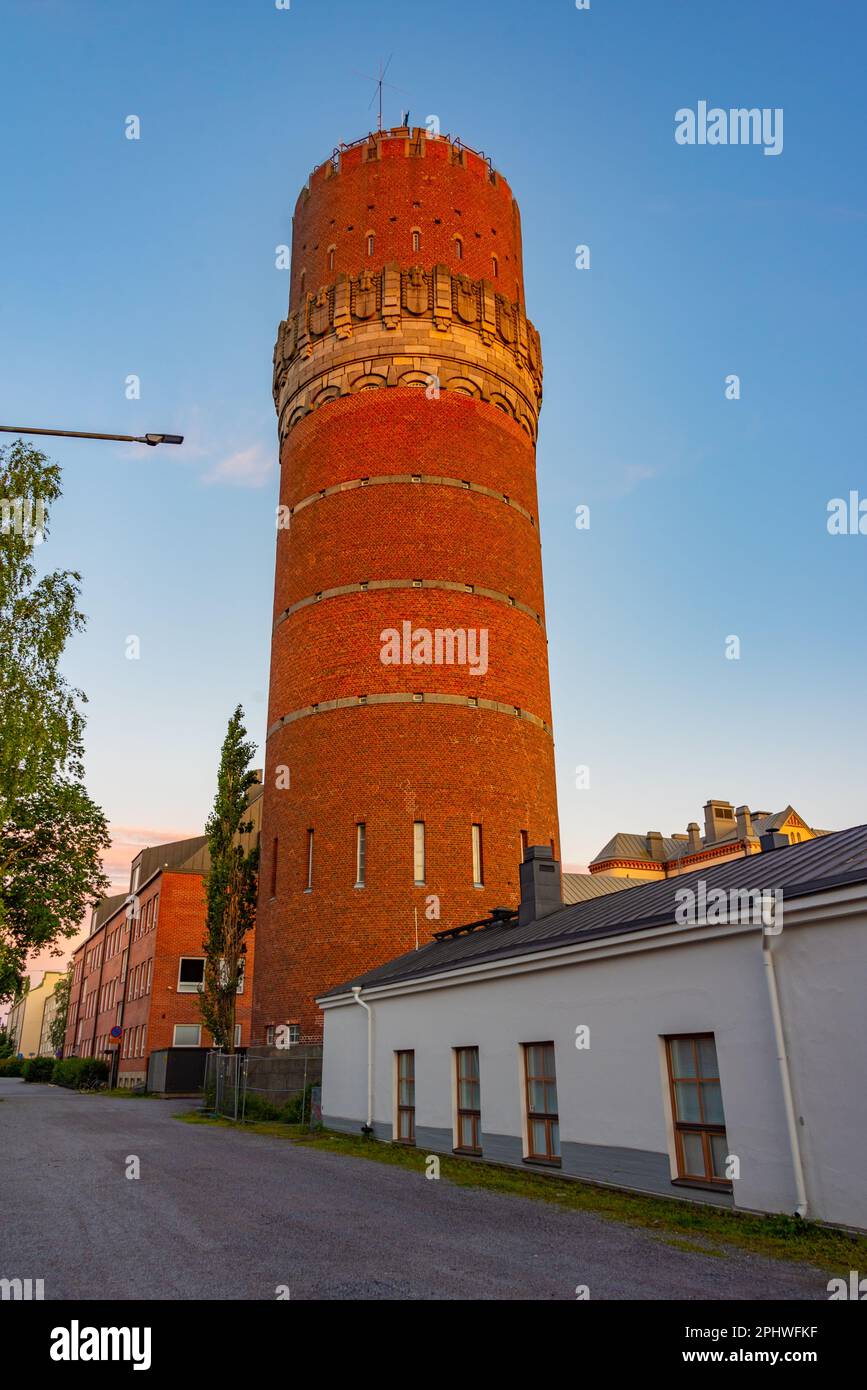 The old water tower in Vaasa, Finland. Stock Photo