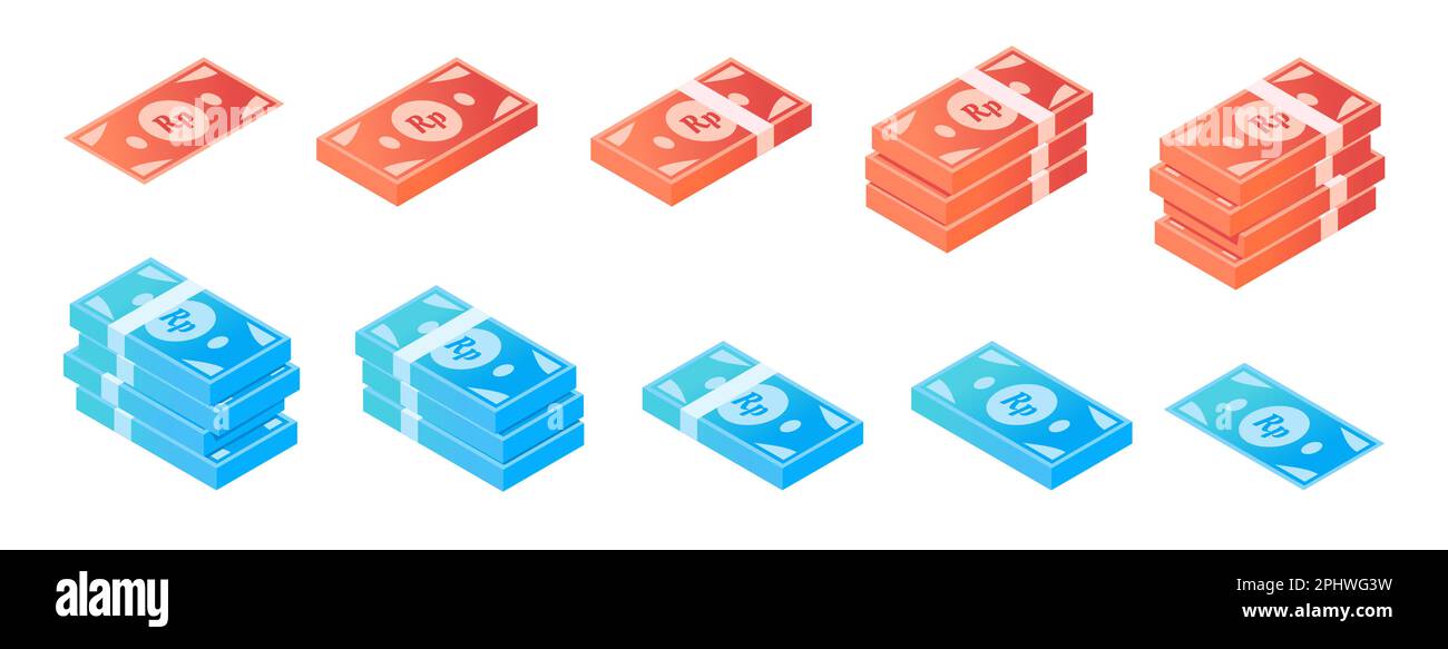 Indonesian Rupiah Banknote Isometric Icon Set Stock Vector Image & Art ...