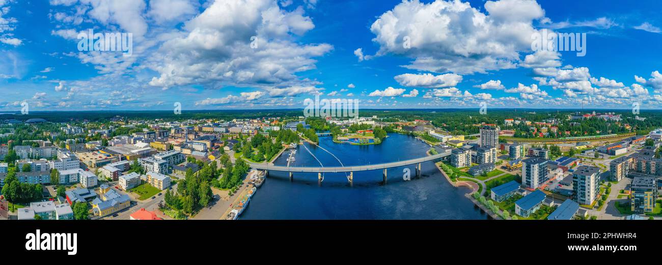 Riverside of pielisjoki in Joensuu in Finland. Stock Photo