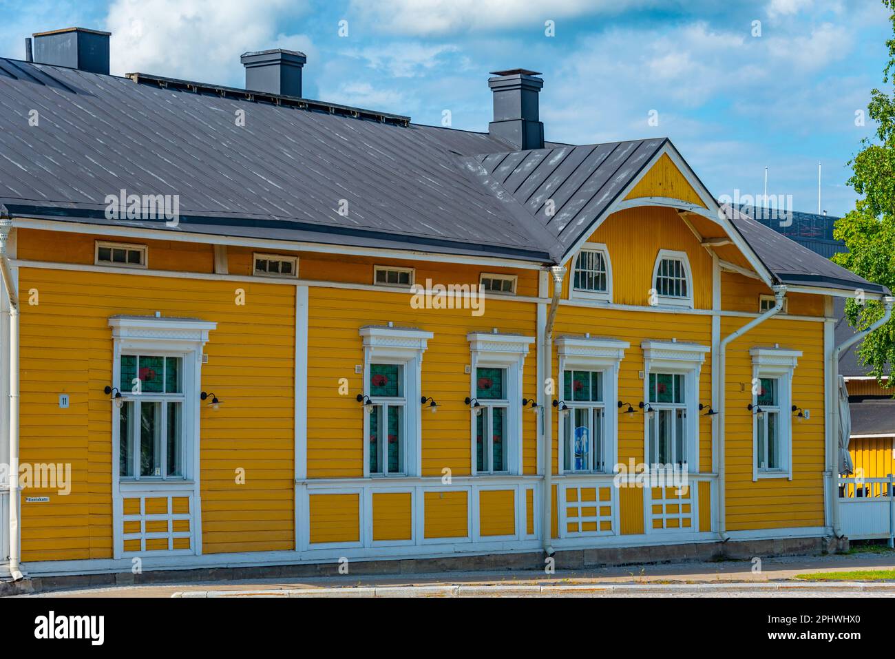Colorful timber houses in Joensuu, Finland Stock Photo Alamy