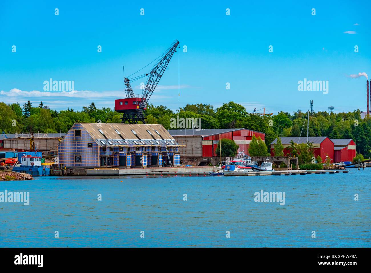 View of the port of Mariehamn, Finland. Stock Photo