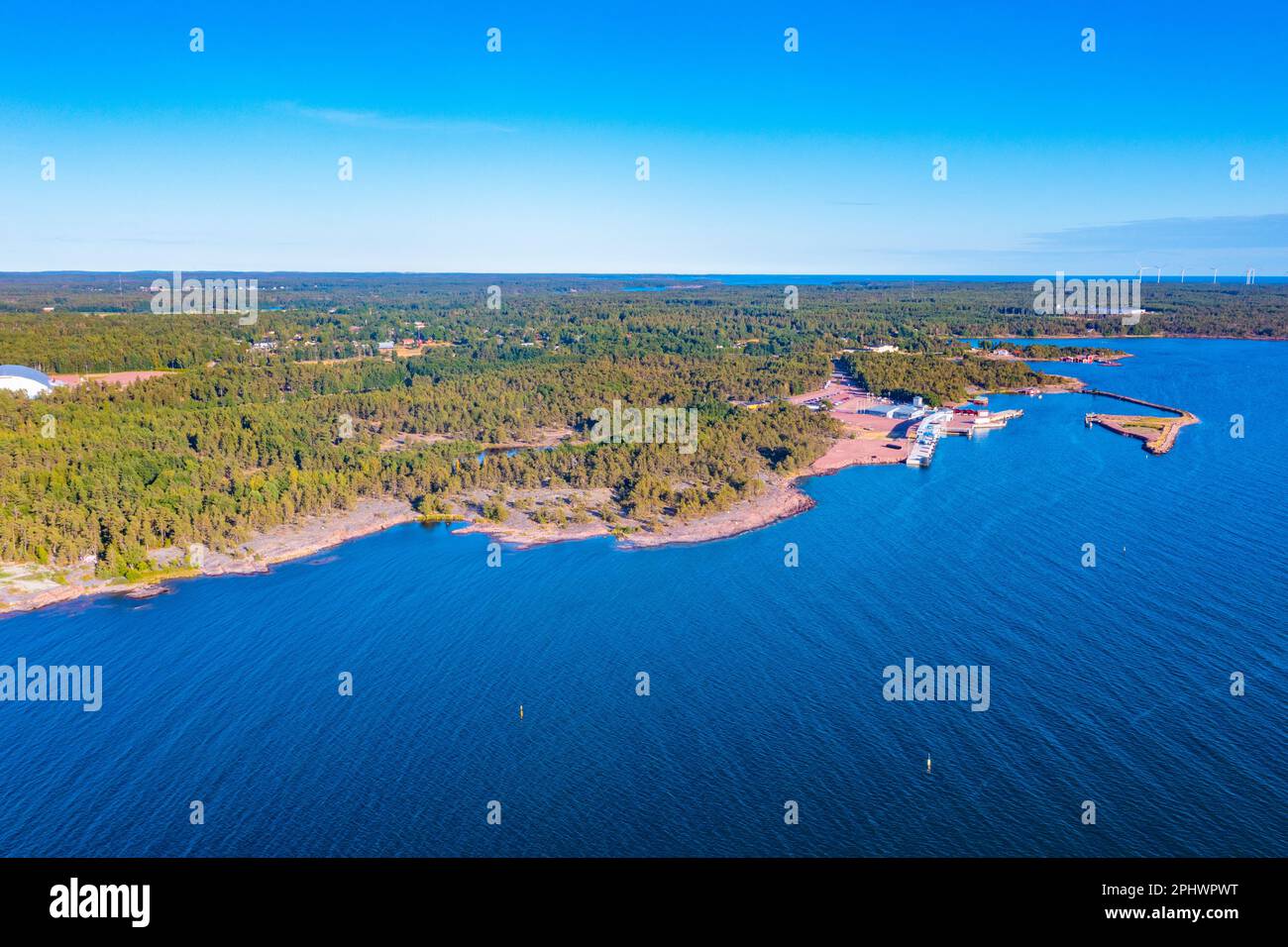 Berghamn on coastline of Aland islands in Finland. Stock Photo