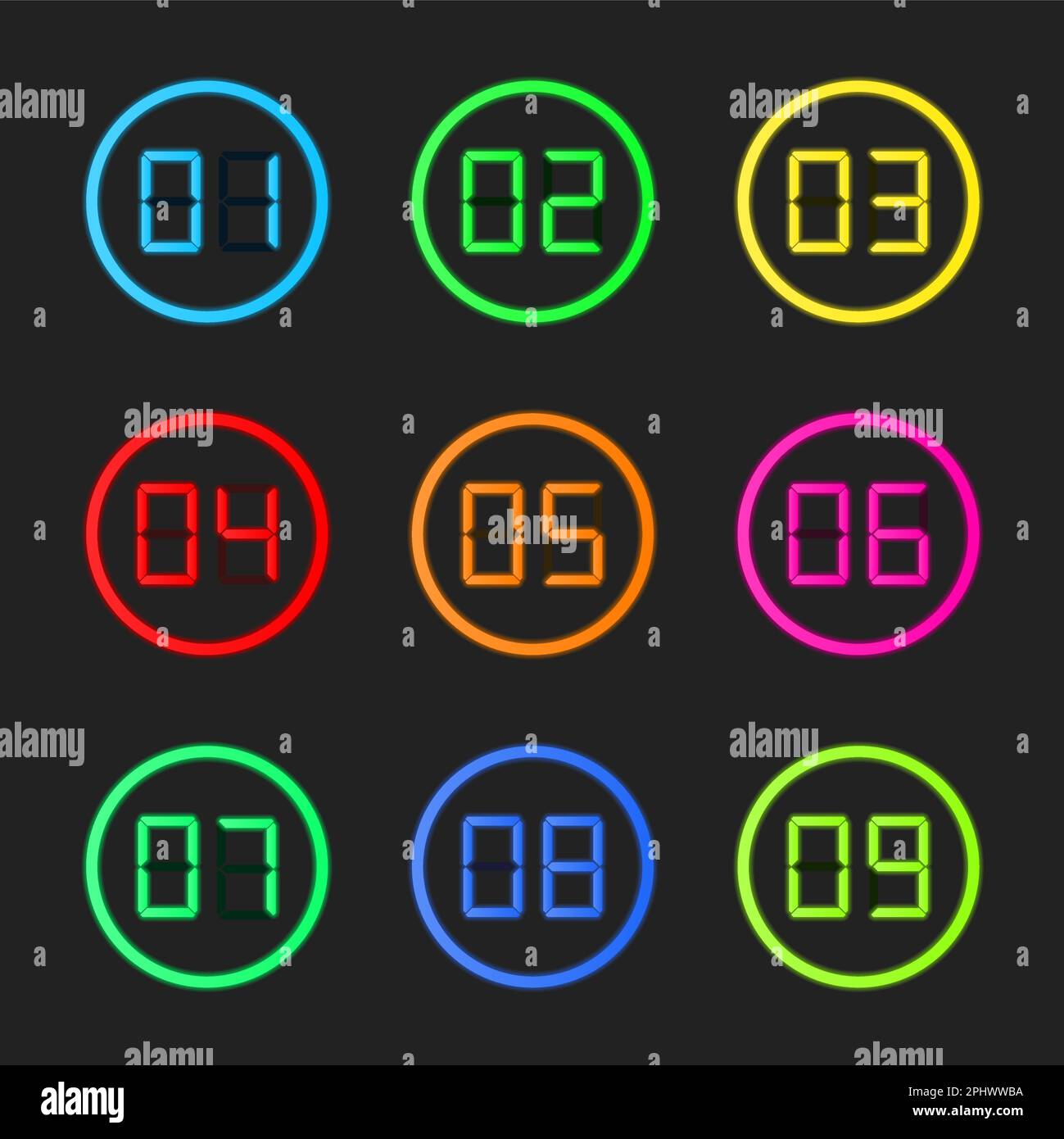 Digital numbers set, vector eps10 illustration Stock Vector Image & Art ...