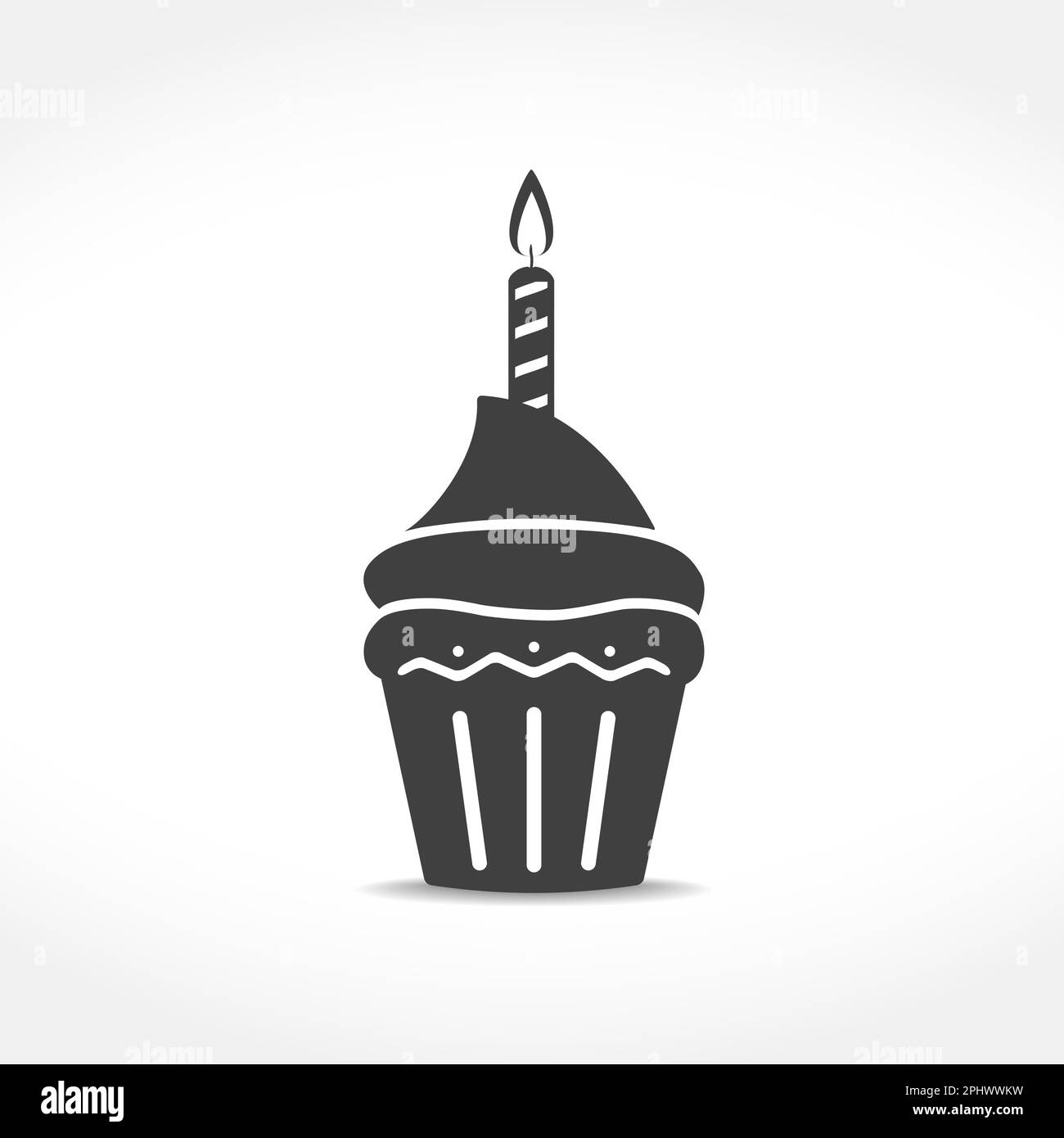 Birthday cupcake icon, vector eps10 illustration Stock Vector Image ...