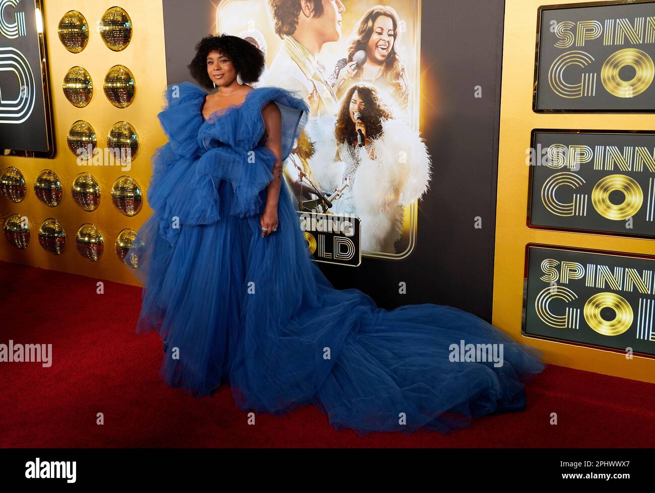 Tayla Parx poses at the premiere of the film "Spinning Gold," Wednesday