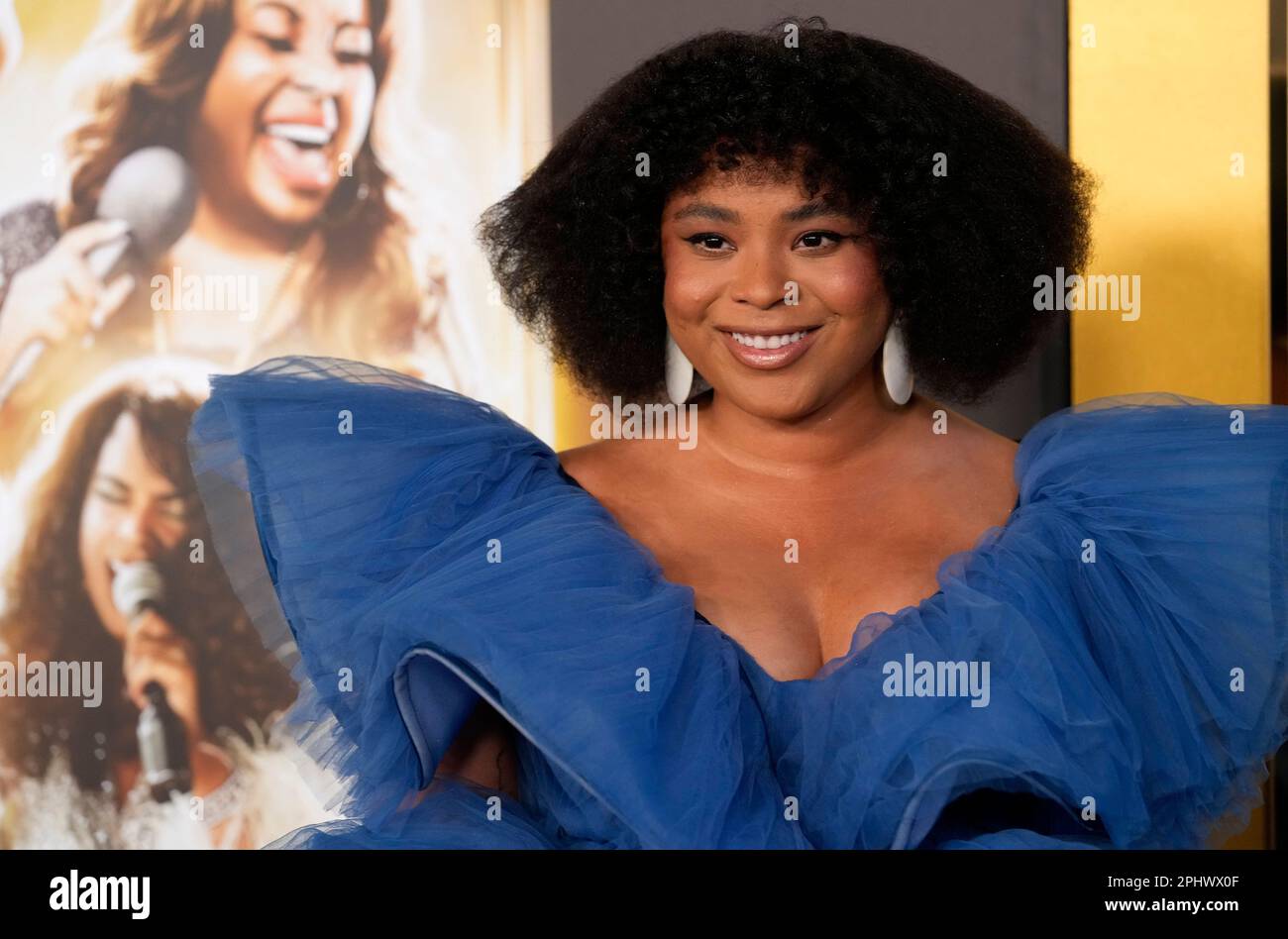 Tayla Parx poses at the premiere of the film "Spinning Gold," Wednesday