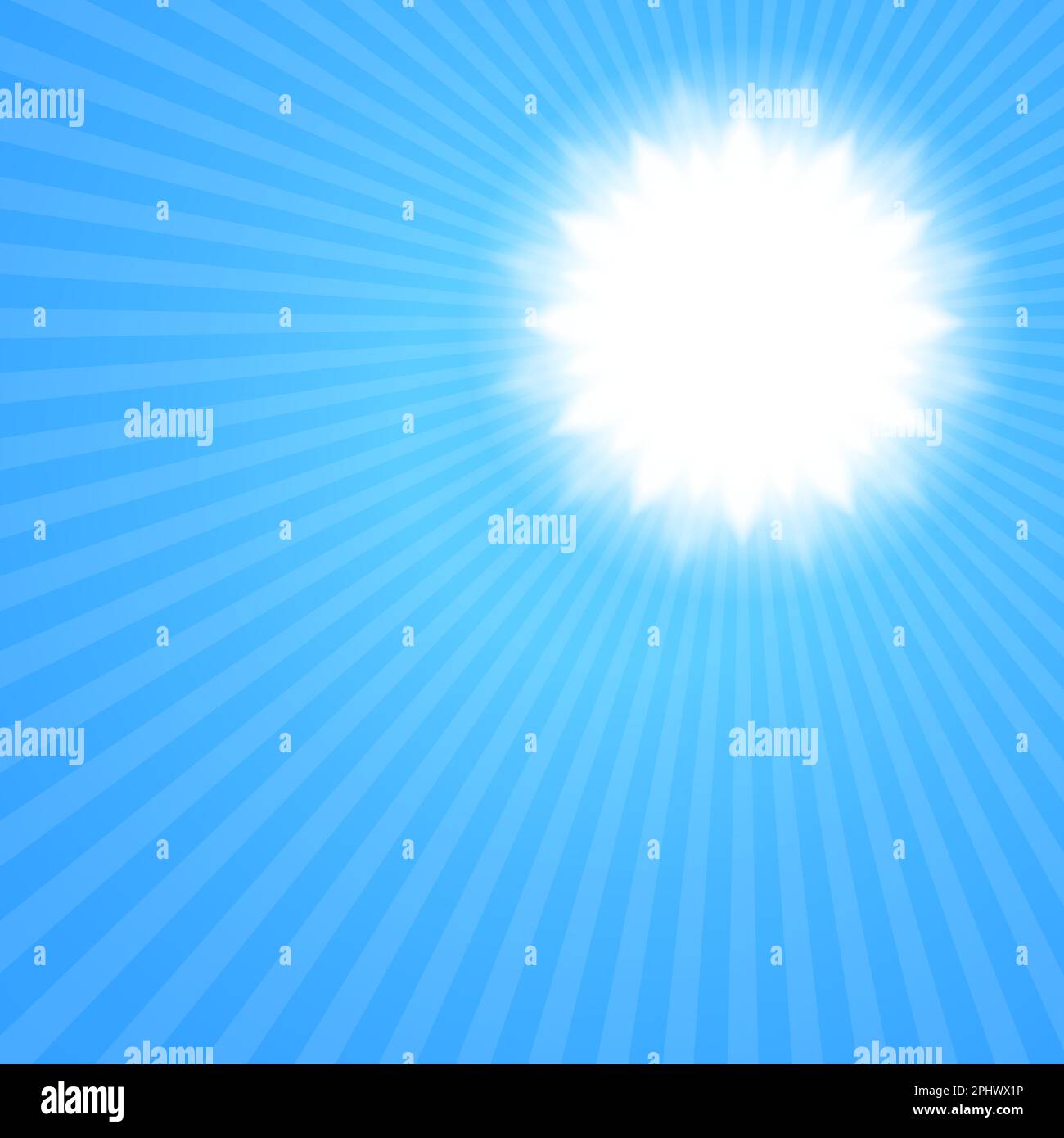 White sun in a blue sky, vector eps10 illustration Stock Vector Image ...