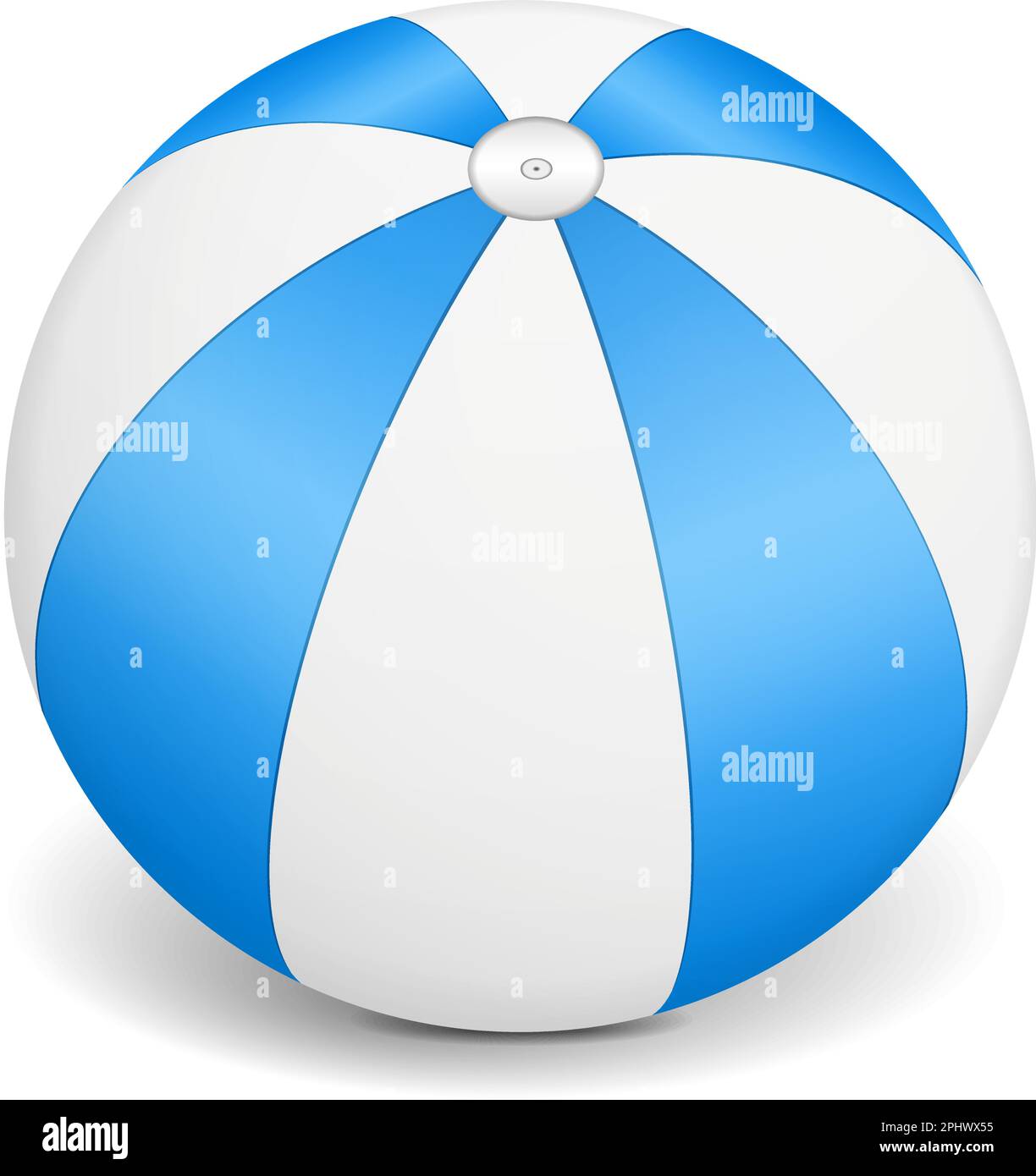 Blue beach ball on white background, vector eps10 illustration Stock