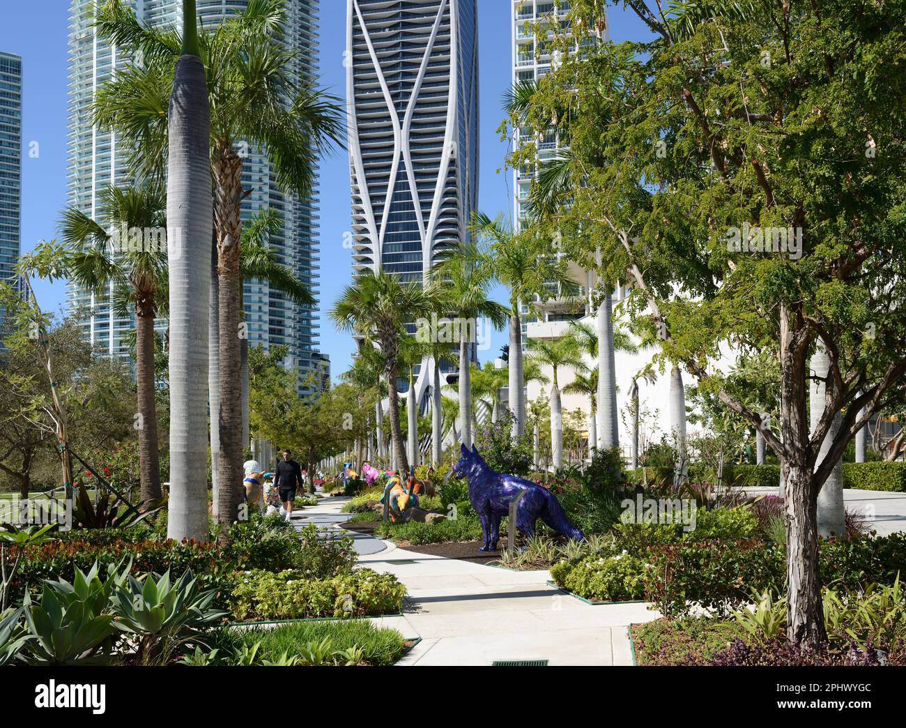 Dogs and Cats Walkway and Sculpture Gardens, path of painted cat and