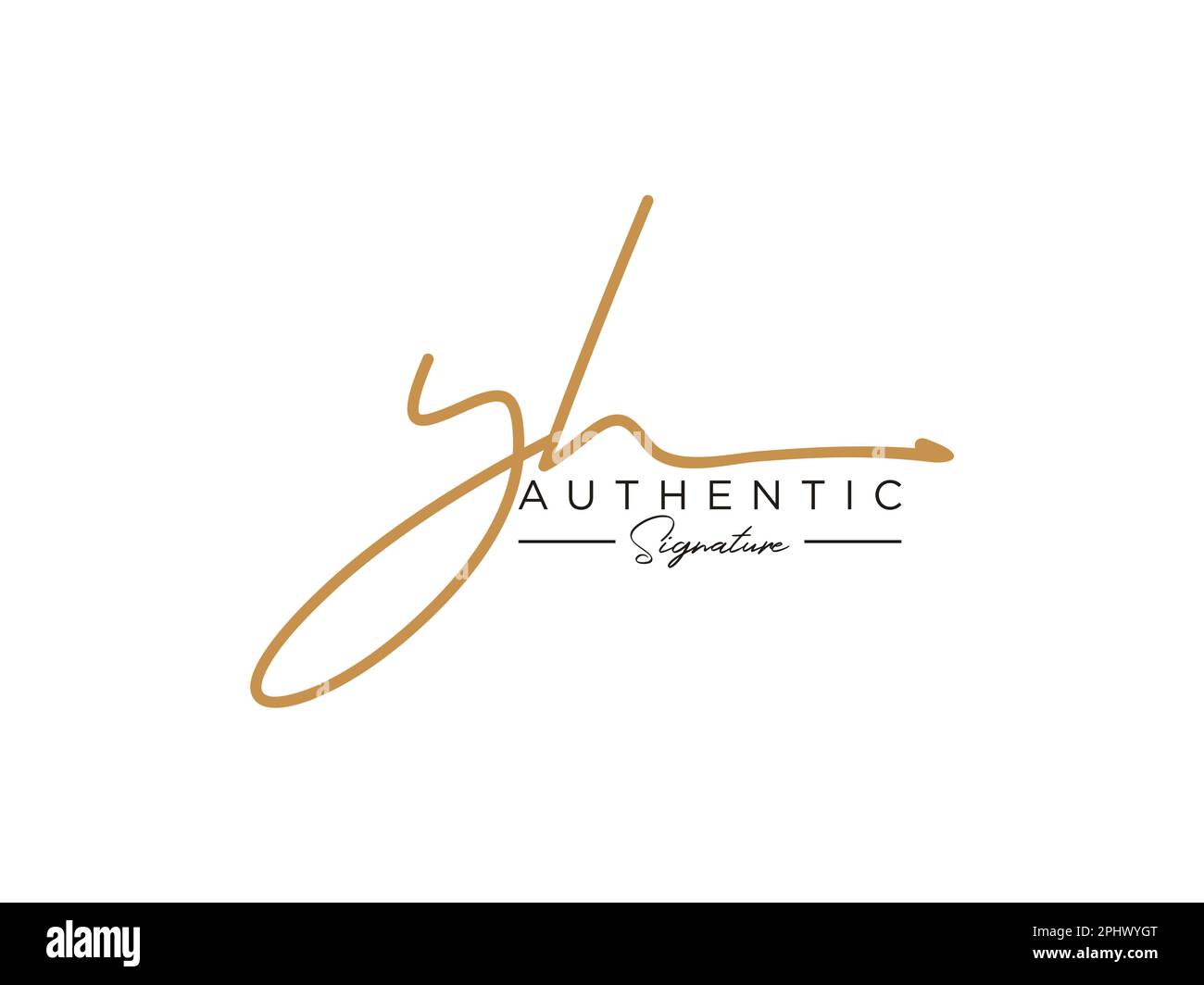 Letter YH Signature Logo Template Vector Stock Vector