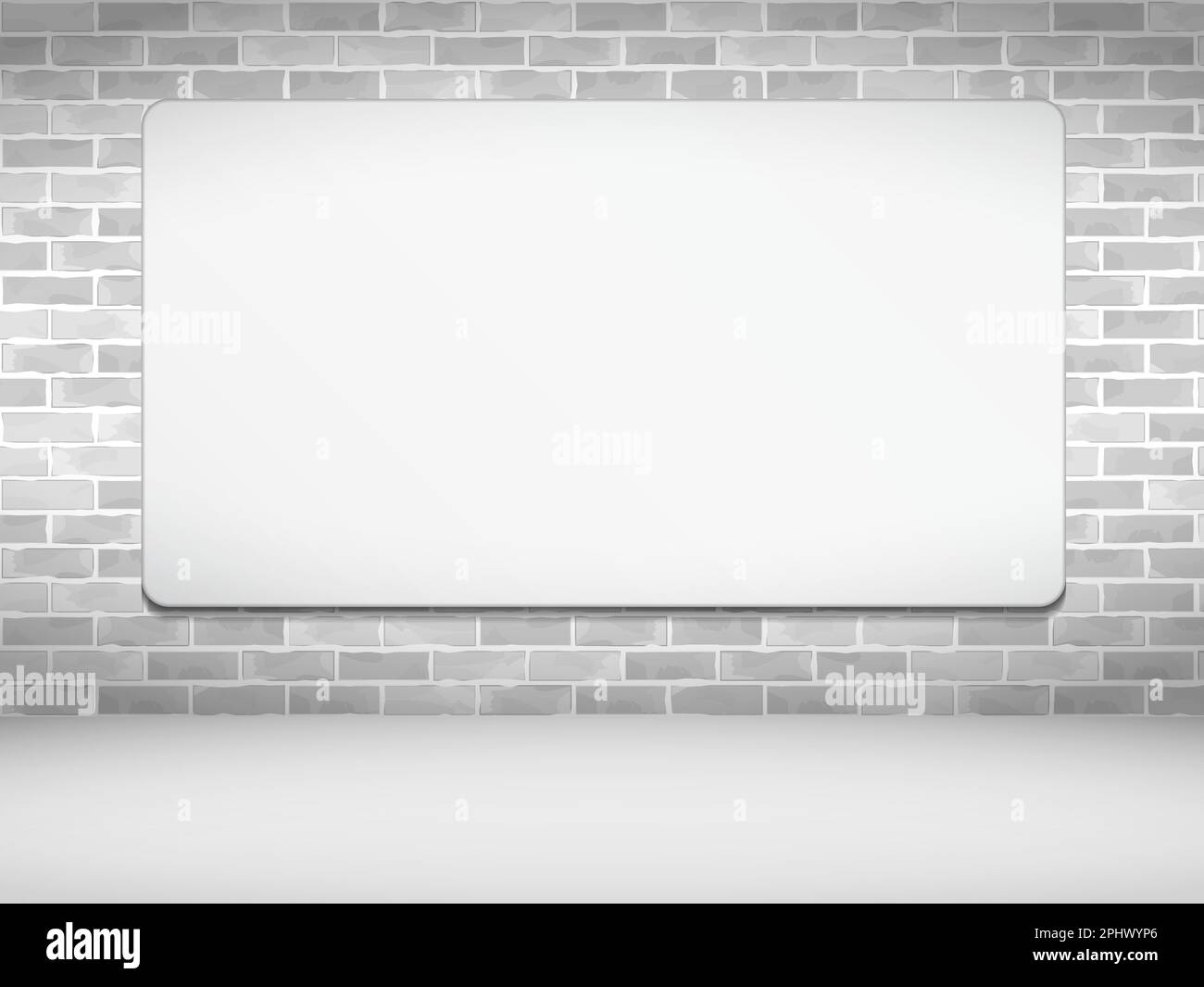 Blank horizontal banner on brick wall, vector eps10 illustration Stock ...
