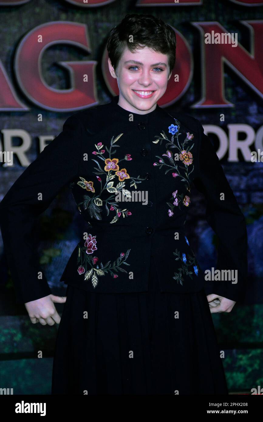 Mexico City, Mexico. 29th Mar, 2023. March 29, 2023, Mexico City, Mexico: American actress Sophia Lillis attends the film 'the Dungeons and Dragons: Honor Among Thieves' film premiere at Cinepolis Plaza Universidad . on March 29, 2023 in Mexico City, Mexico. (Photo by Jorge Gonzalez//Eyepix/NurPhoto) Credit: NurPhoto SRL/Alamy Live News Stock Photo