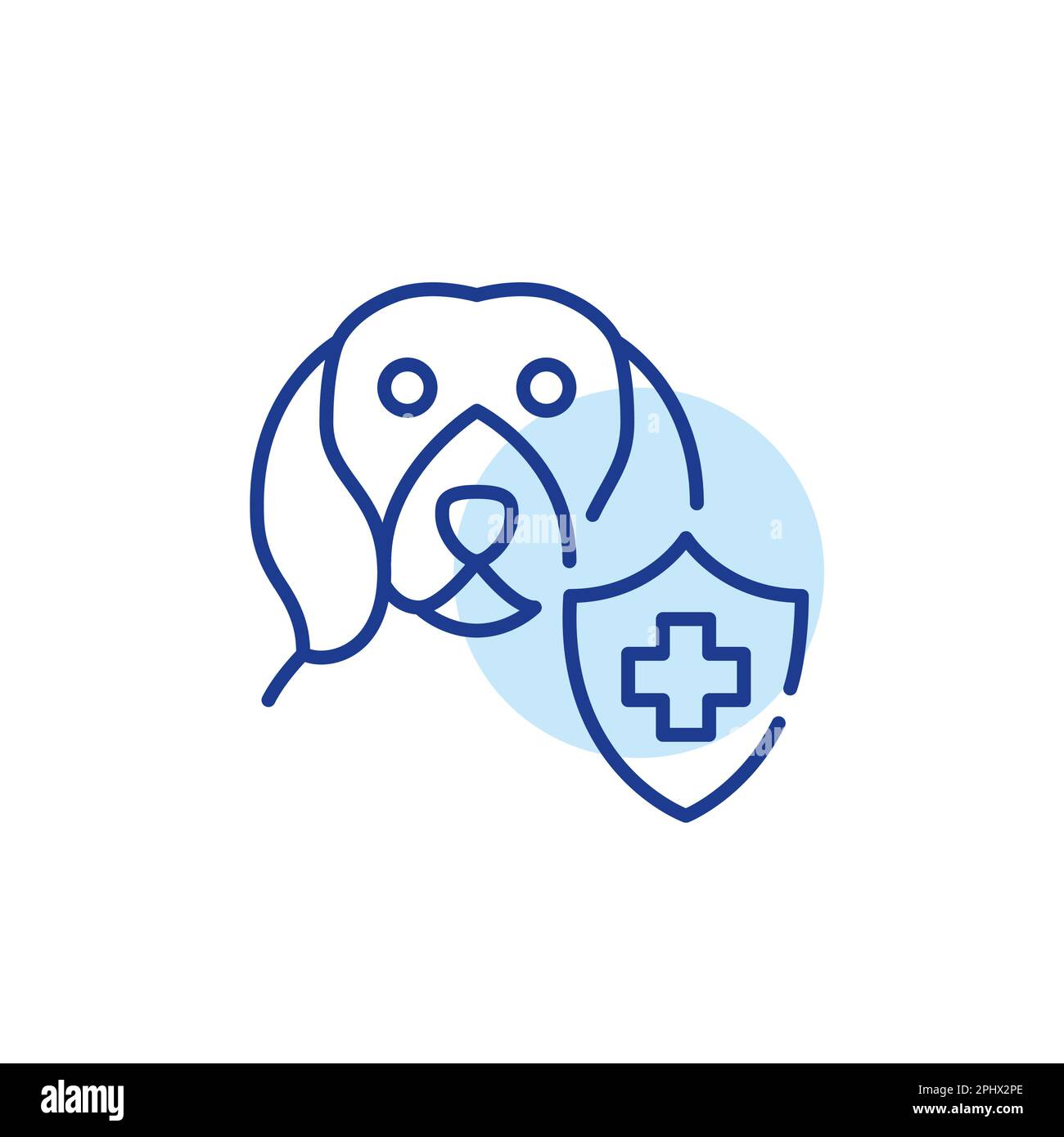 Beagle dog with health insurance. Pet healthcare plan. Pixel perfect,  editable stroke line icon Stock Vector Image & Art - Alamy