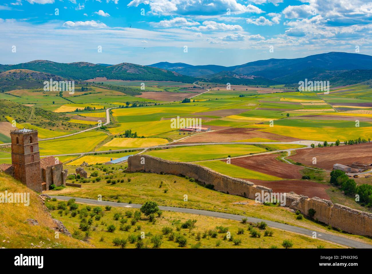 Agricultural Landscape Of Castilla La Mancha Region In Spain Stock 