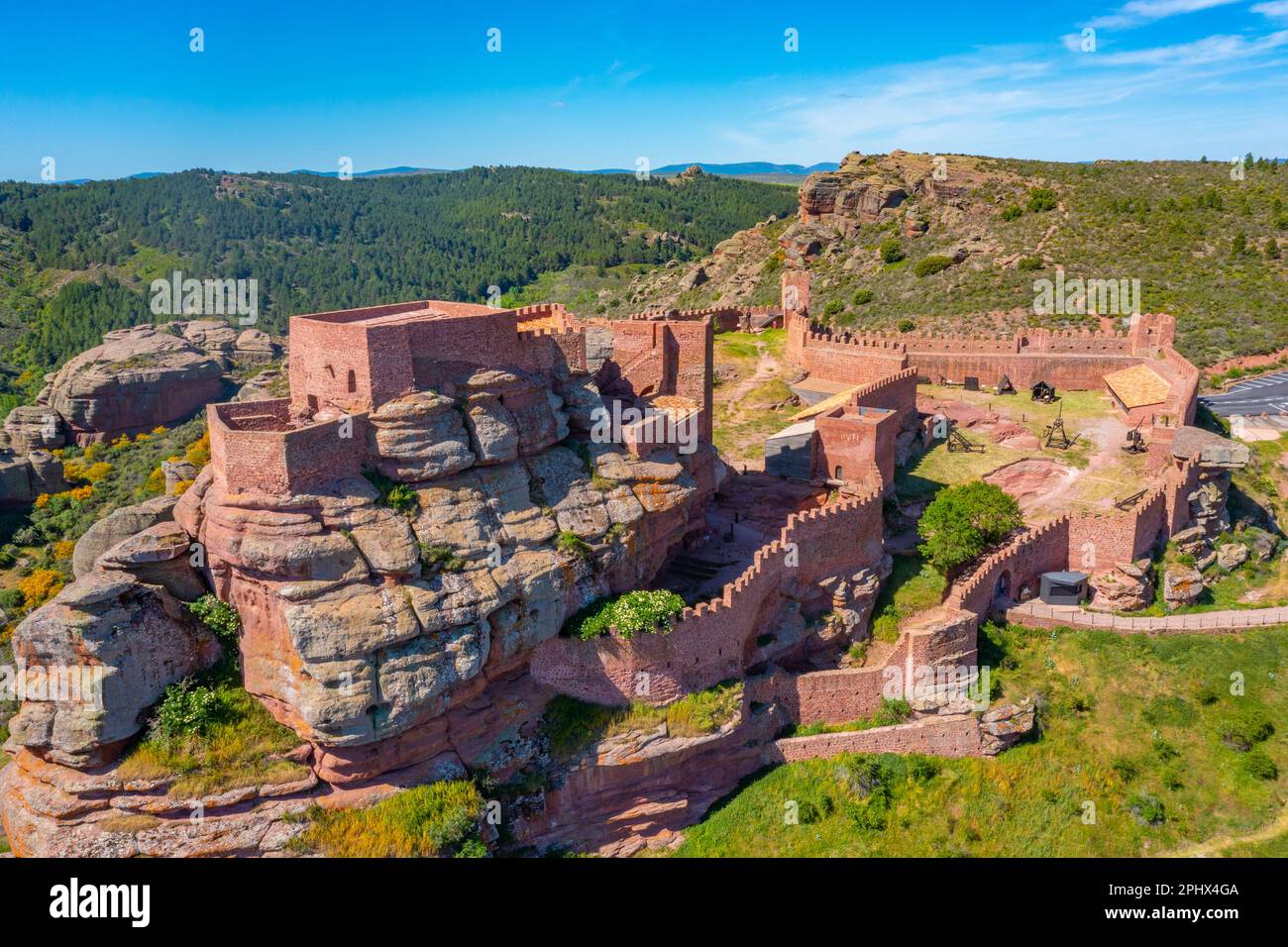 Castillo de Peracense in Spain during sunny day. Stock Photo