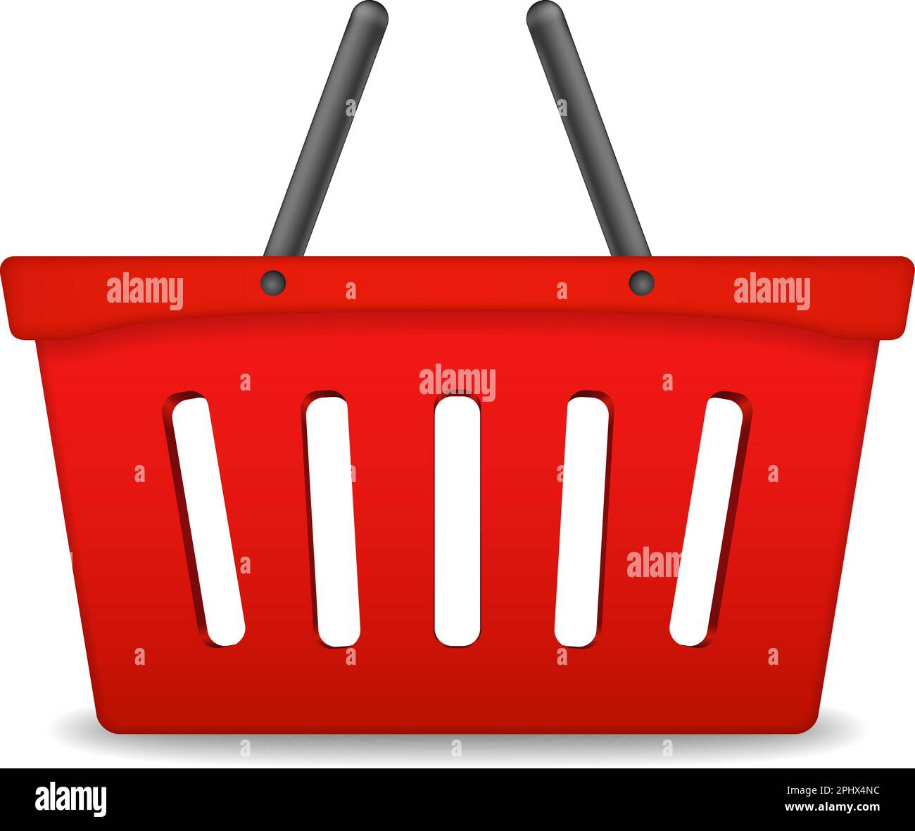 Red shopping basket on white background, vector eps10 illustration ...