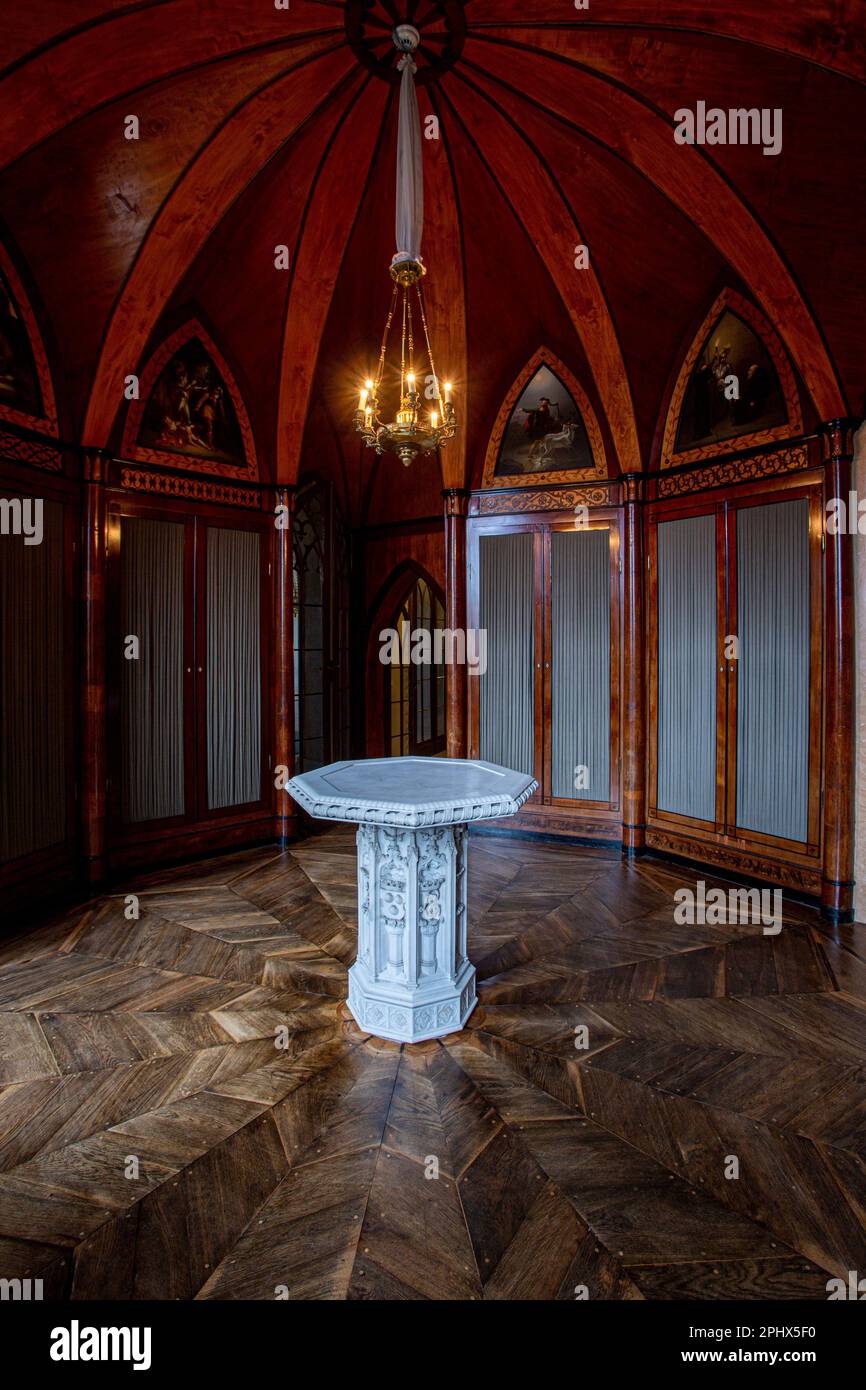 Rosenau castle, baptism room of prince Albert, Coburg, Bavaria, Germany Stock Photo