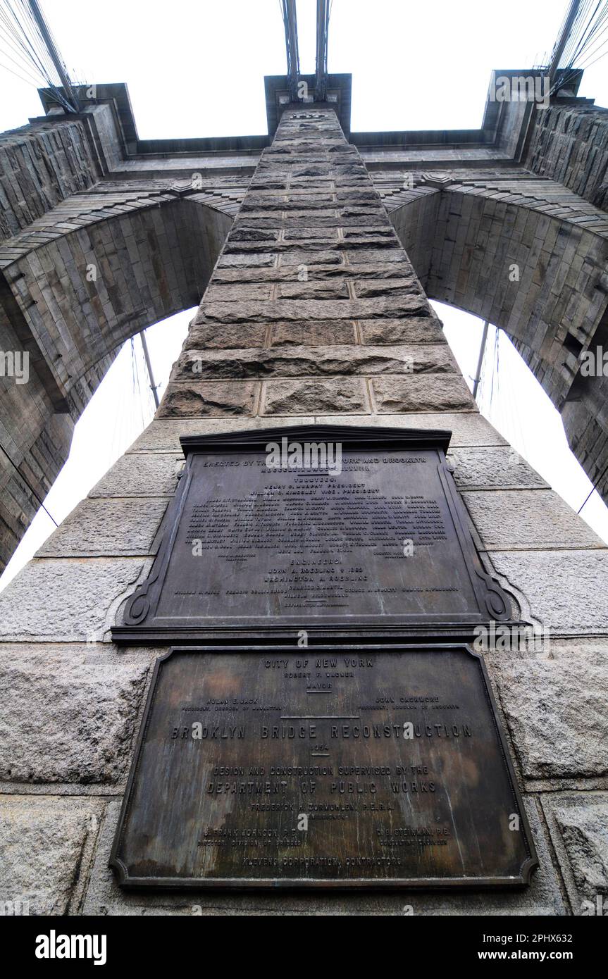 Brooklyn bridge plaques hires stock photography and images Alamy