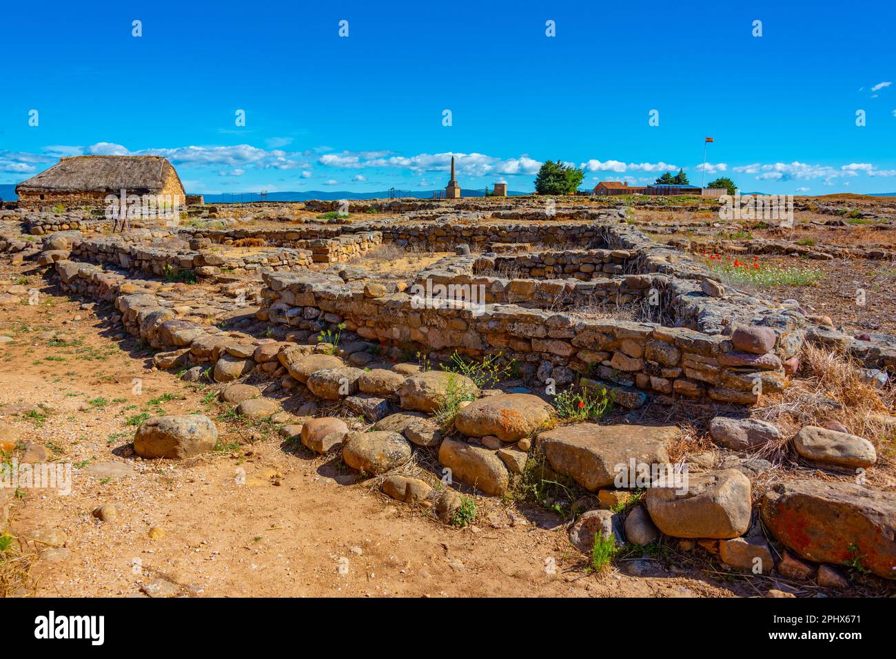 Ancient ruins of Numancia near Soria, Spain. Stock Photo
