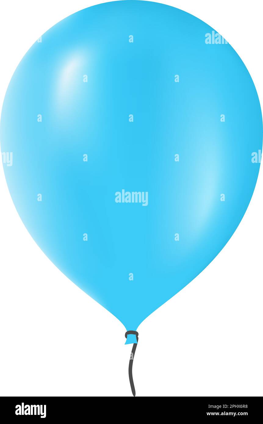 Blue balloon isolated on white background, vector eps10 illustration ...