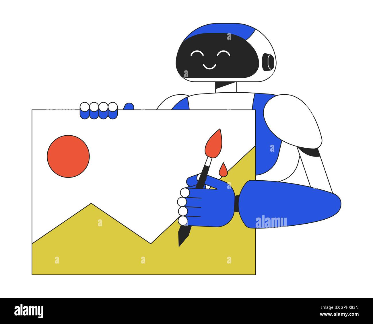 Ai image generator line concept vector spot illustration stock vector