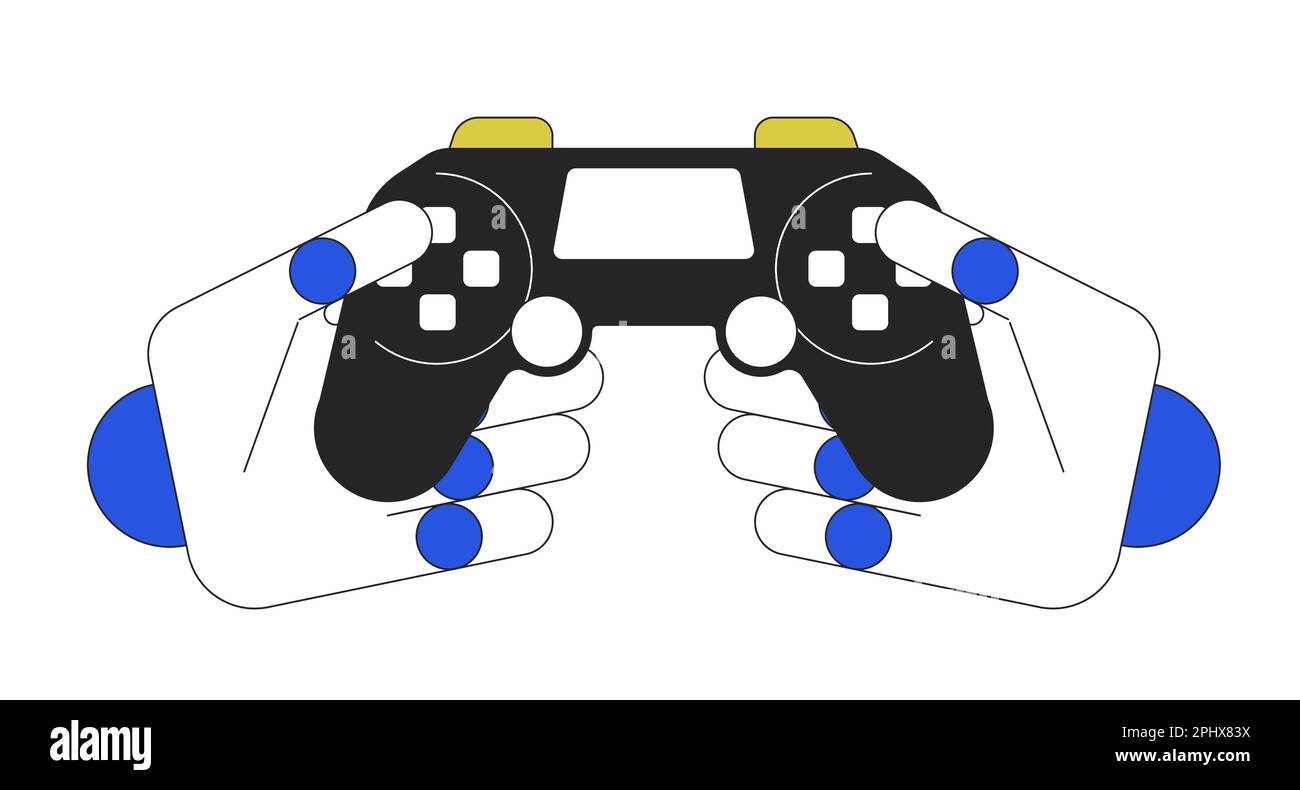 AI in games line concept vector spot illustration Stock Vector