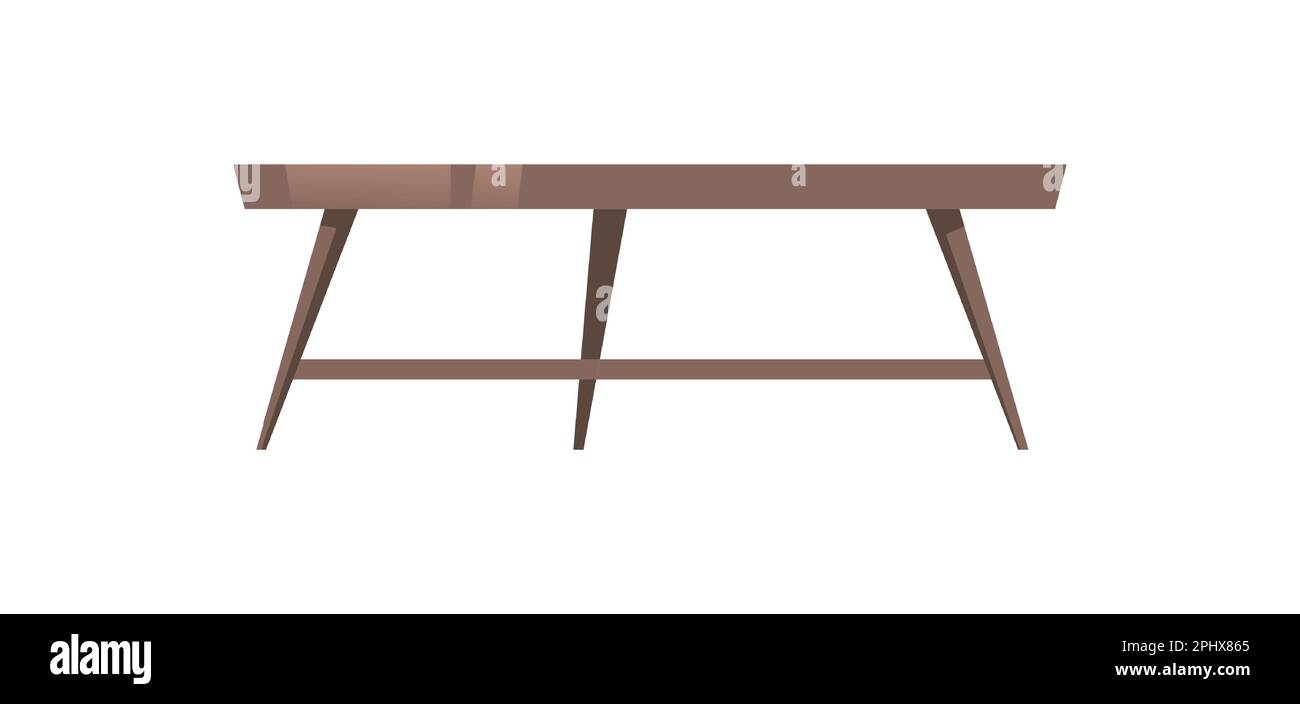 Wooden table isolated on white background. Furniture design element for