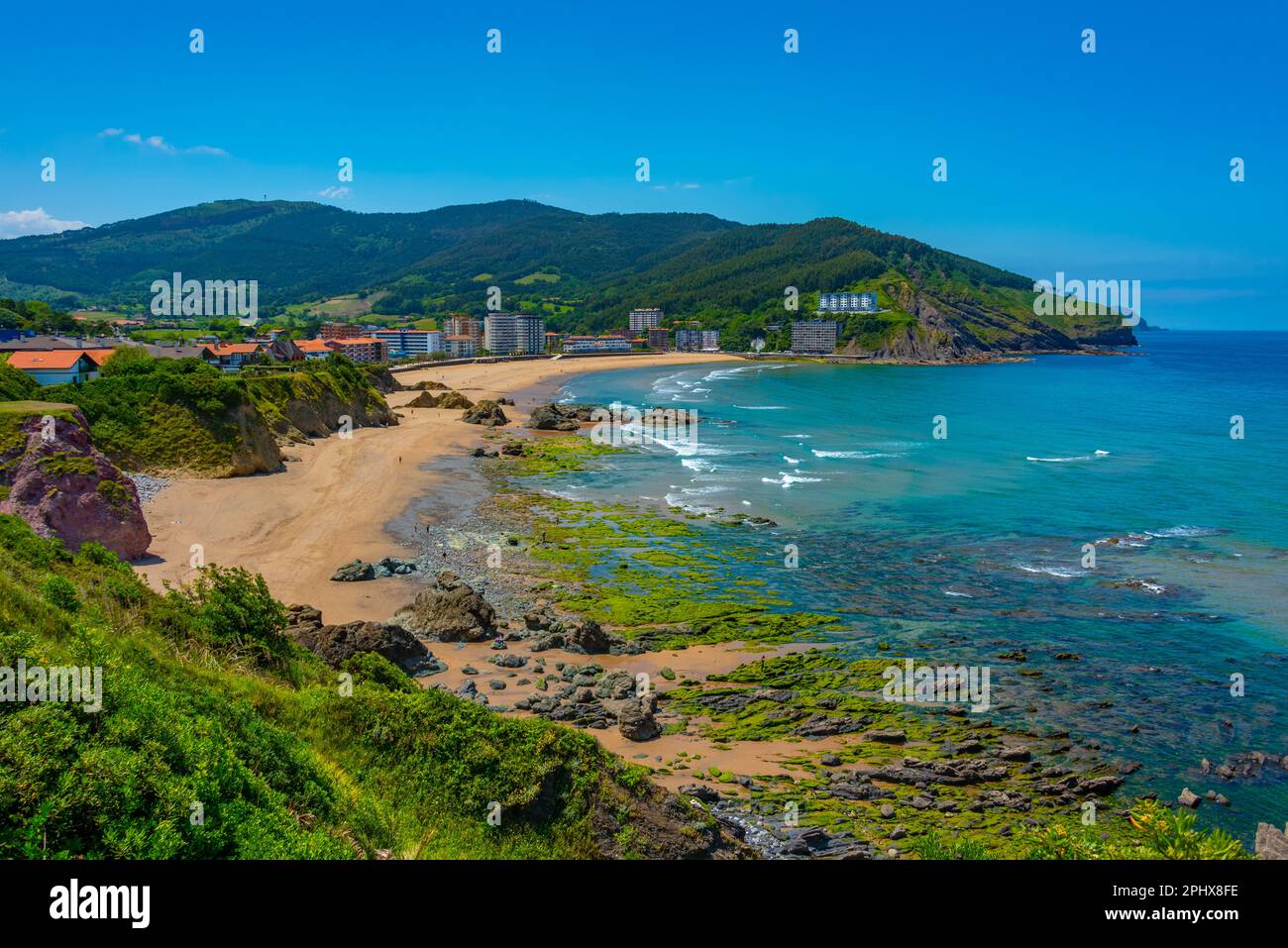 Aerial view of Playa de Bakio in Spain Stock Photo Alamy
