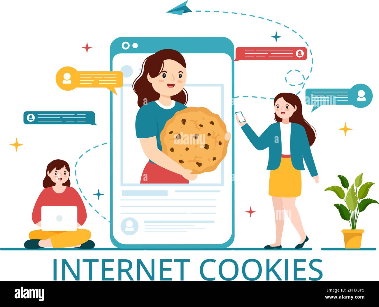 Cookies Technology Illustration with Track Cookie Record of