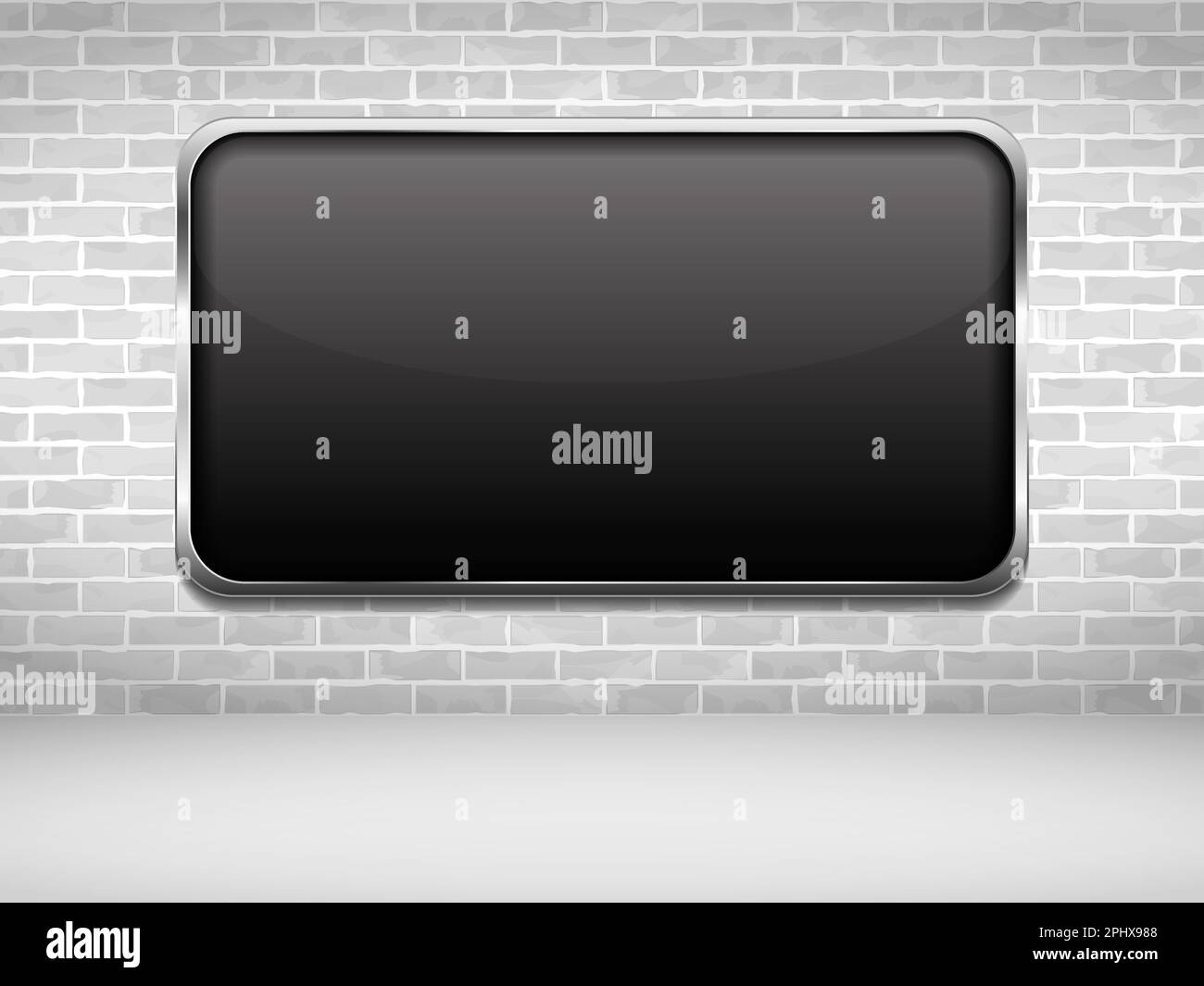 horizontal-black-frame-on-brick-wall-vector-eps10-illustration-stock