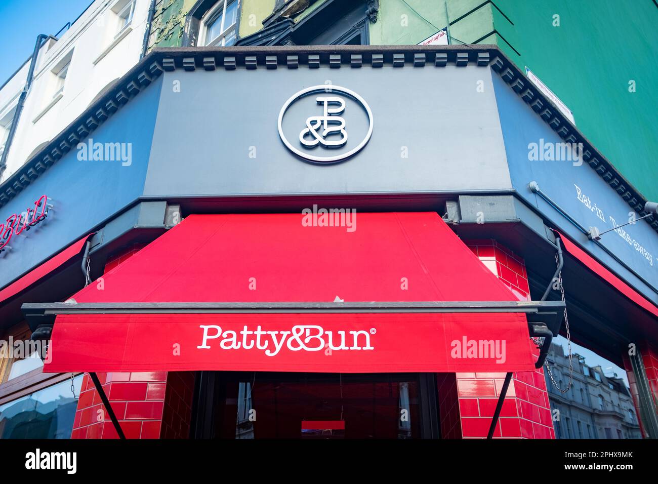 London- January 2023: Patty & Bun store on Portobello Road Stock Photo