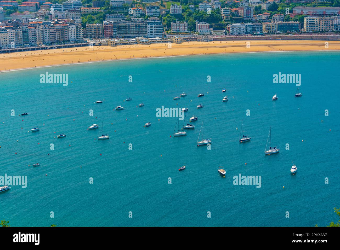 Boats mooring Spanish port San Sebastian, Spain Stock Photo Alamy