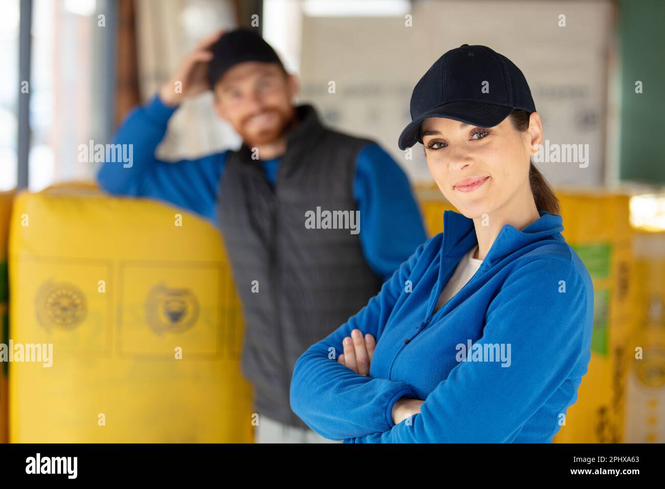 young people in building training Stock Photo