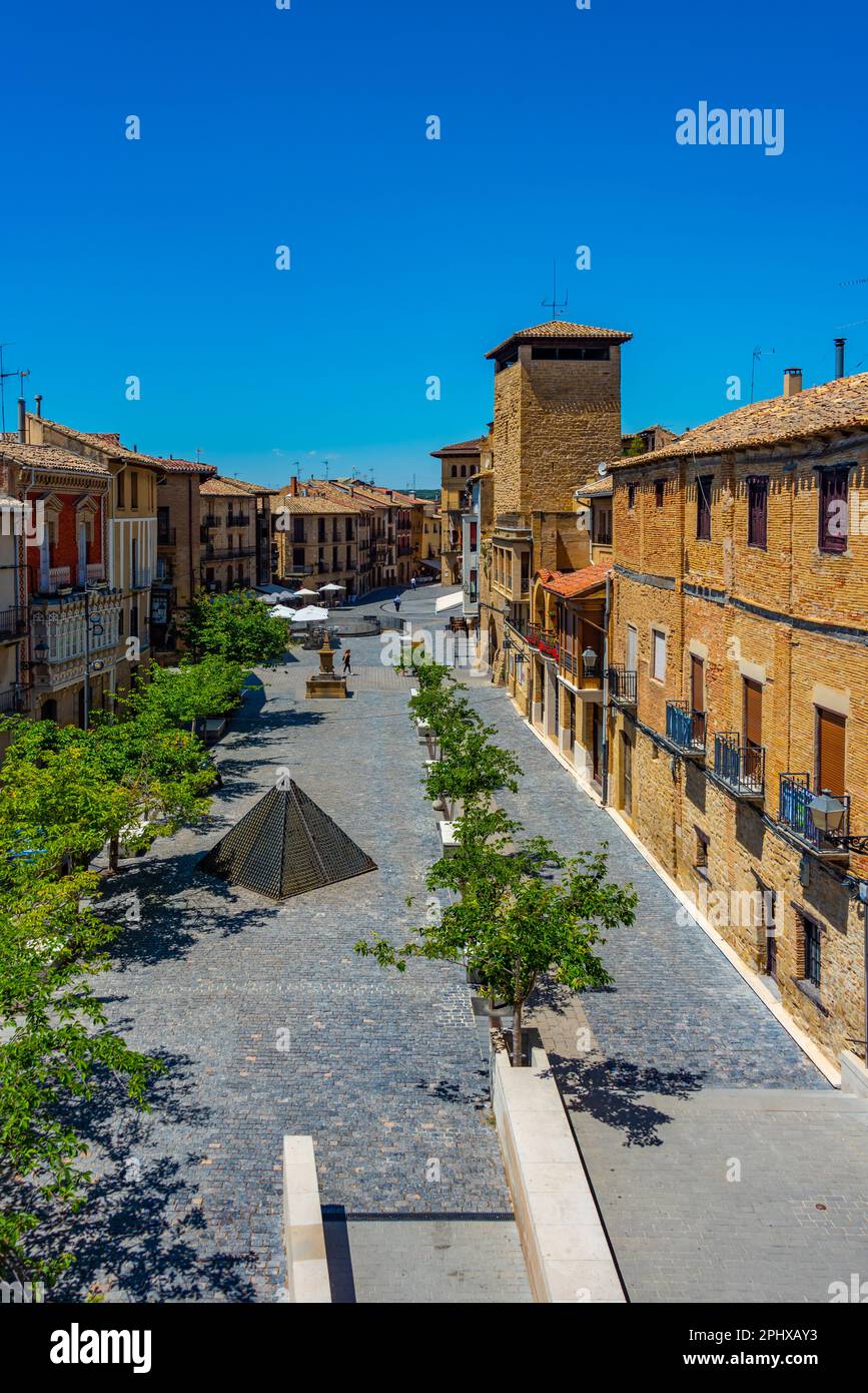 View of the main square in Spanish town Olite Stock Photo Alamy