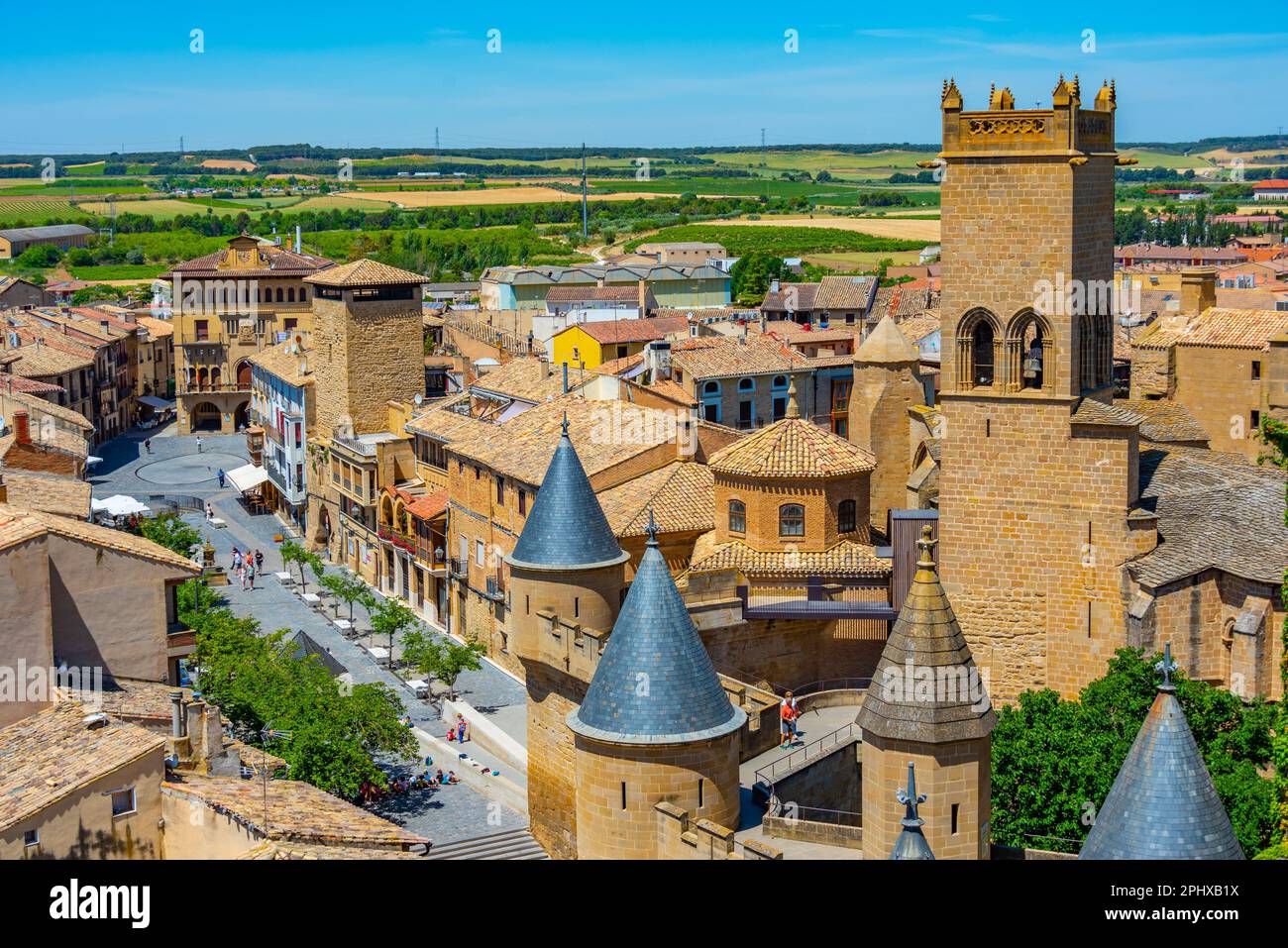 View of the main square in Spanish town Olite Stock Photo Alamy