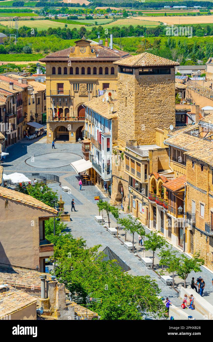 View of the main square in Spanish town Olite Stock Photo Alamy