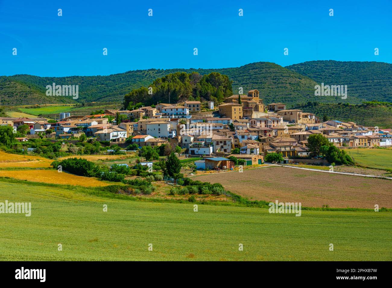Eslava village at Navarra region of Spain. Stock Photo