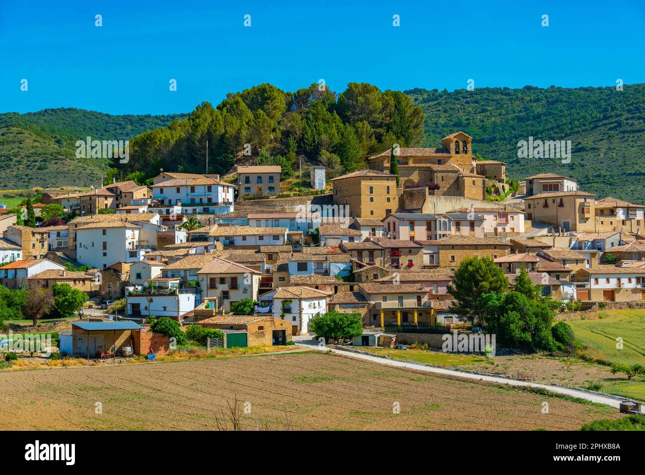 Eslava village at Navarra region of Spain. Stock Photo