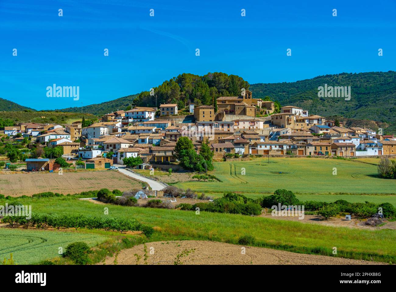 Eslava village at Navarra region of Spain. Stock Photo