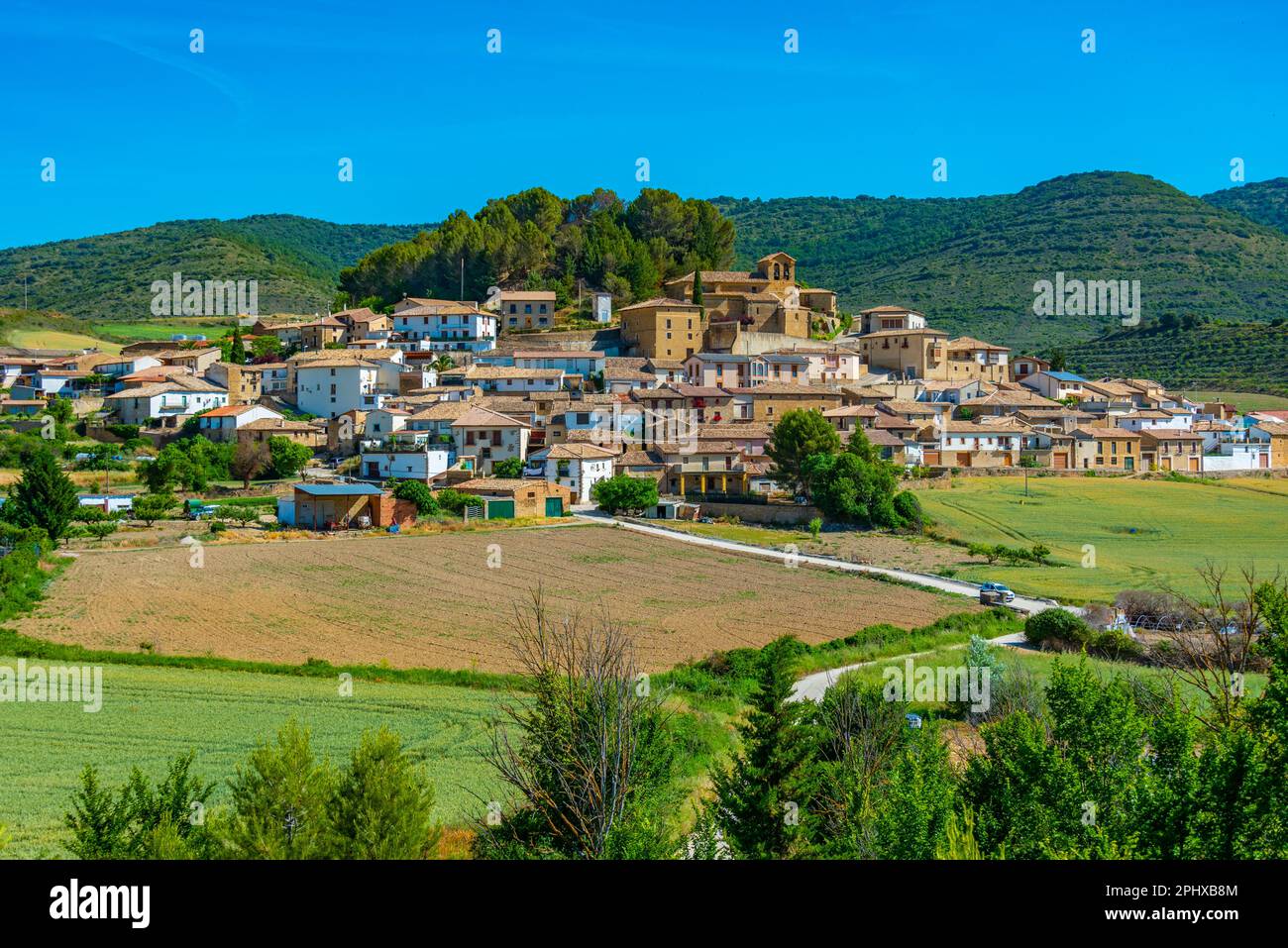 Eslava village at Navarra region of Spain. Stock Photo