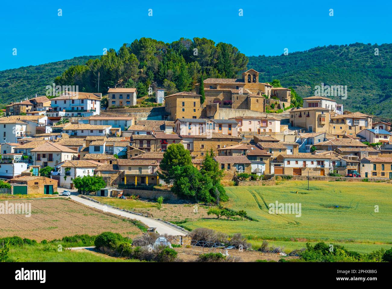 Eslava village at Navarra region of Spain. Stock Photo