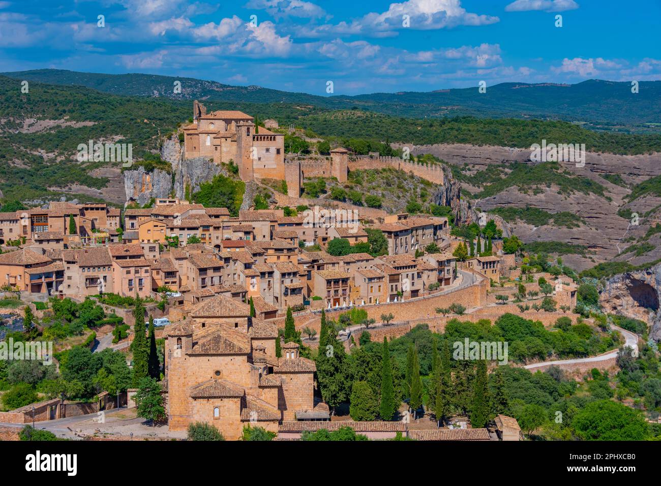 Panorama view of Alquezar village in Spain Stock Photo - Alamy