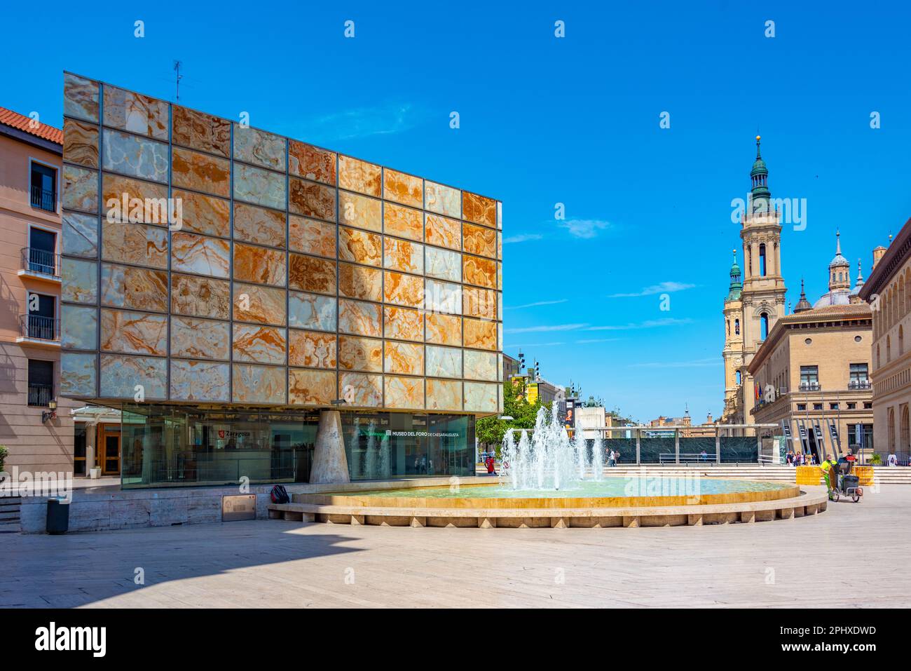 Museo del Foro de Caesaraugusta in Spanish town Zaragoza. Stock Photo