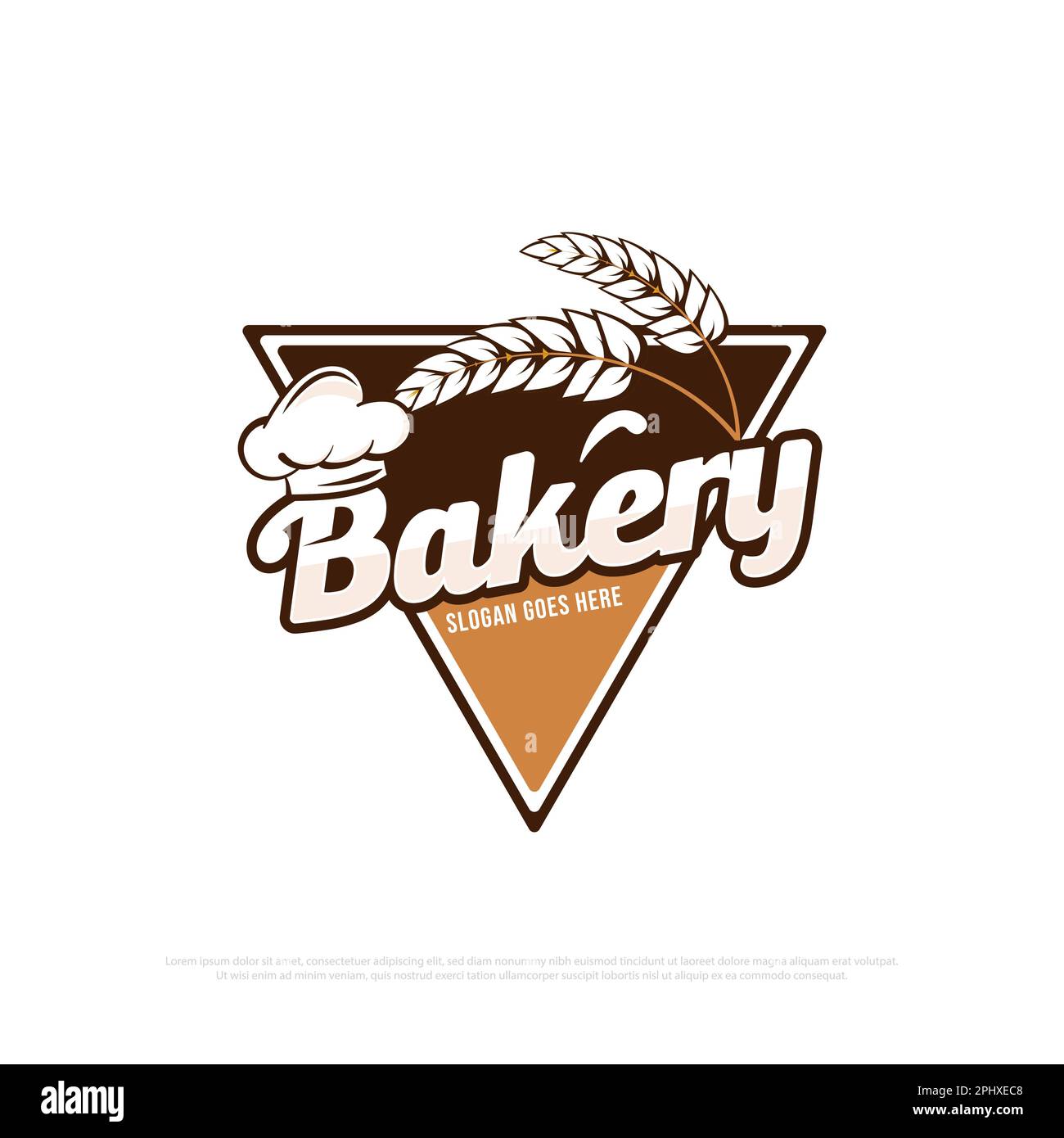 Bakery logo design vector with triangle shape, best for bread shop, food store logo emblem template Stock Vector