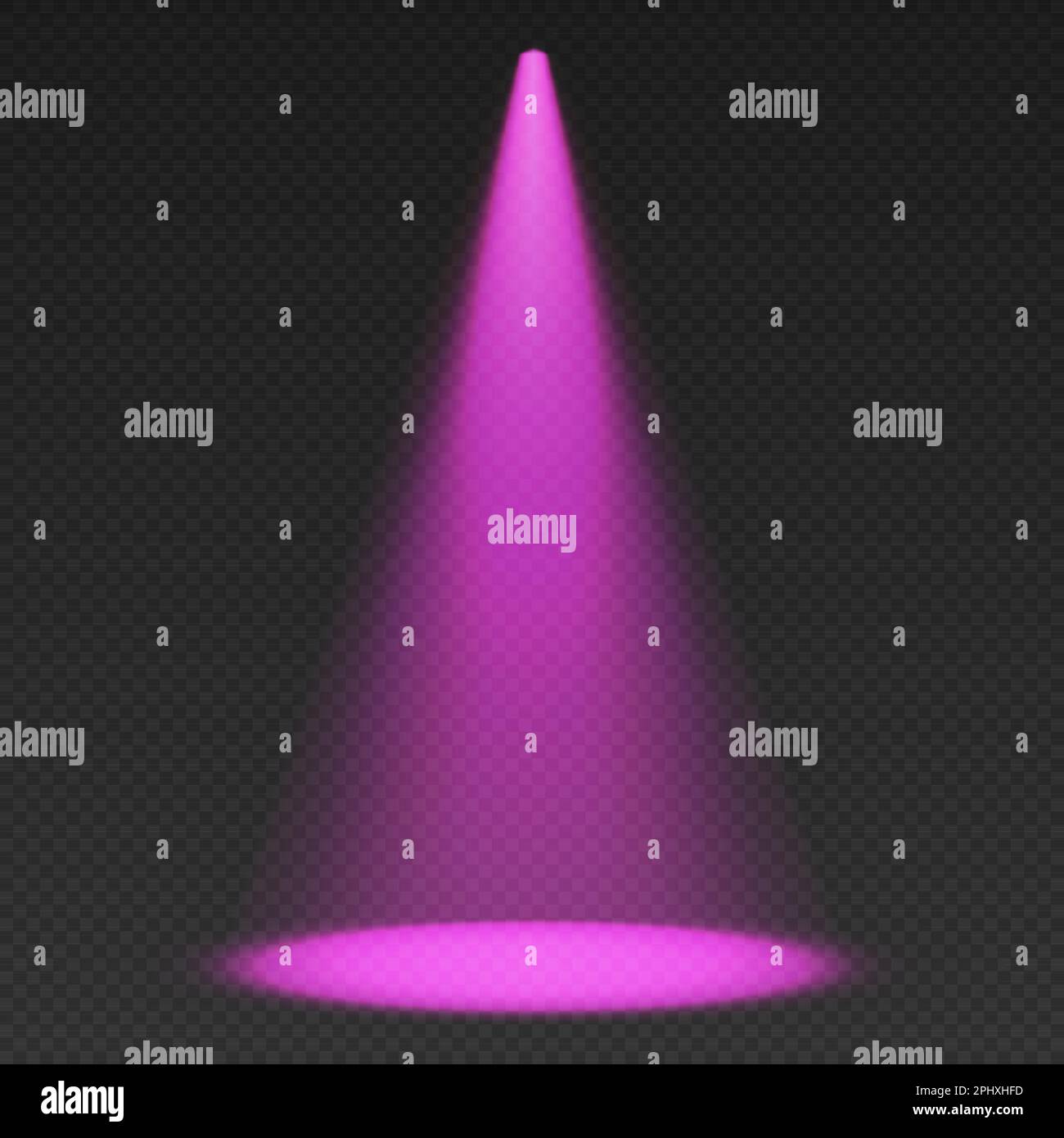 Stage limelight. Purple cone light from top with darkened edges