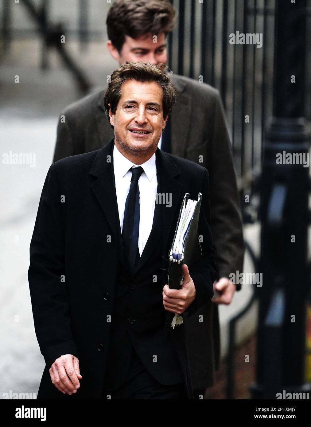 Lawyer David Sherborne arrives at the Royal Courts Of Justice, central London, ahead of a hearing claim over allegations of unlawful information gathering brought against Associated Newspapers Limited (ANL) by seven people - the Duke of Sussex, Baroness Doreen Lawrence, Sir Elton John, David Furnish, Liz Hurley, Sadie Frost and Sir Simon Hughes. Picture date: Thursday March 30, 2023. Stock Photo